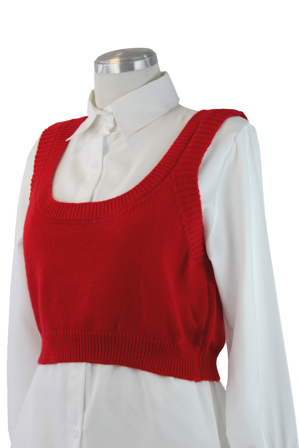 QQ736 Conjunto Camisa con chaleco corto