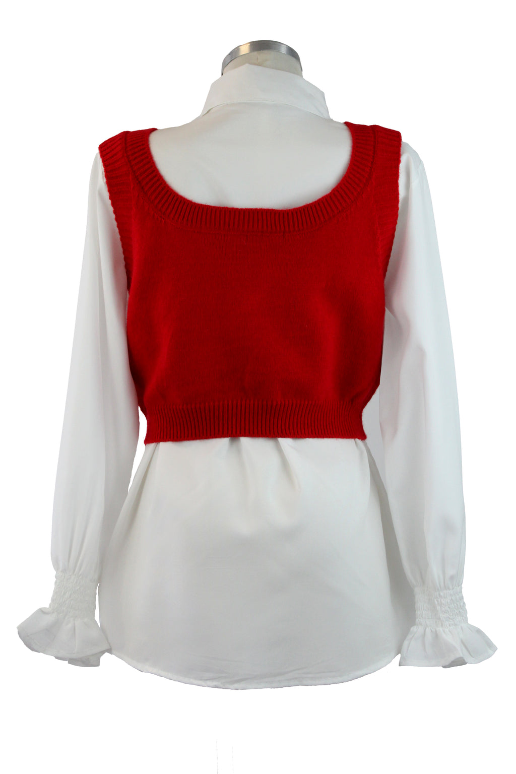 QQ736 Conjunto Camisa con chaleco corto