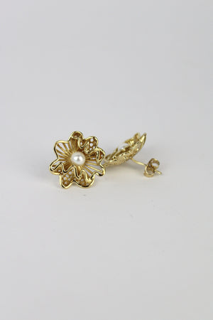 HU13025 Arete flor con perla