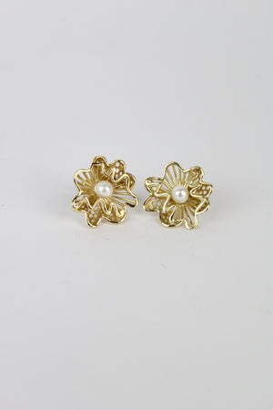 HU13025 Arete flor con perla