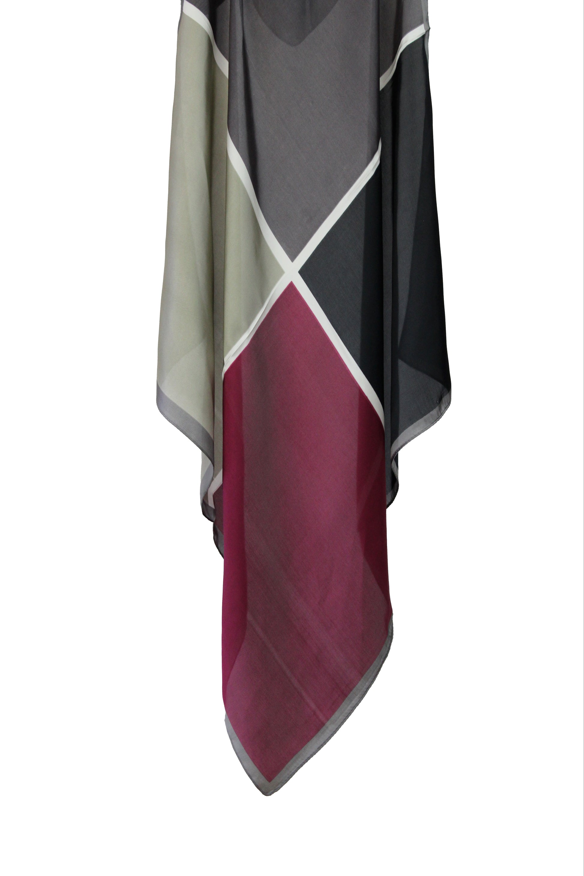 12014 Mascada estampado cuadro morado y gris