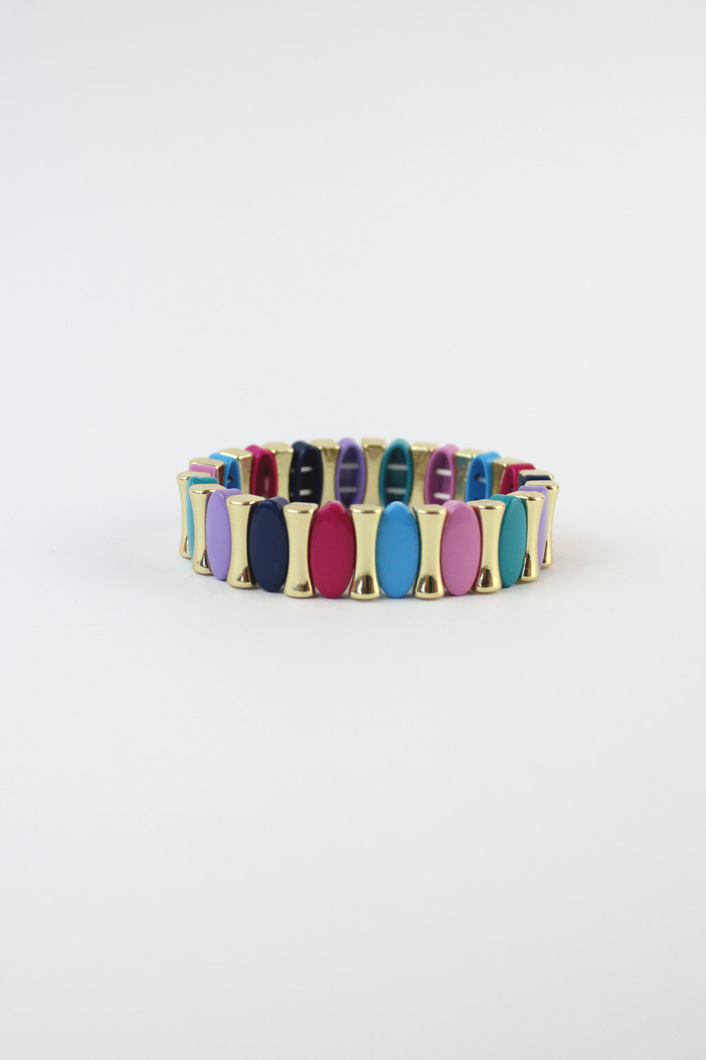 P274624 Pulsera Elastica Ovalos y Huesitos Colores