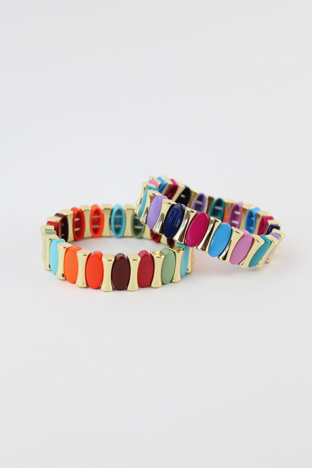 P274624 Pulsera Elastica Ovalos y Huesitos Colores