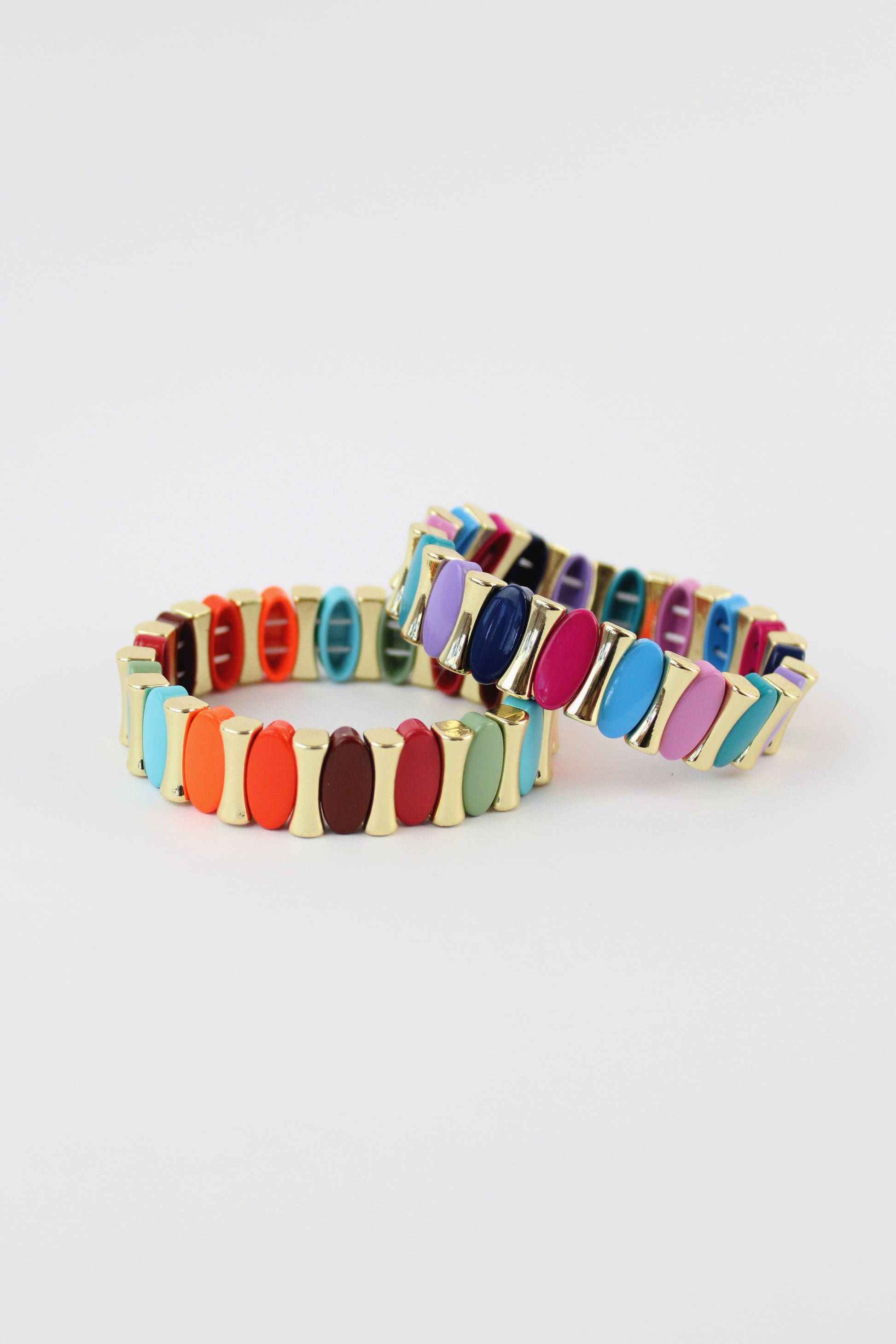 P274624 Pulsera Elastica Ovalos y Huesitos Colores