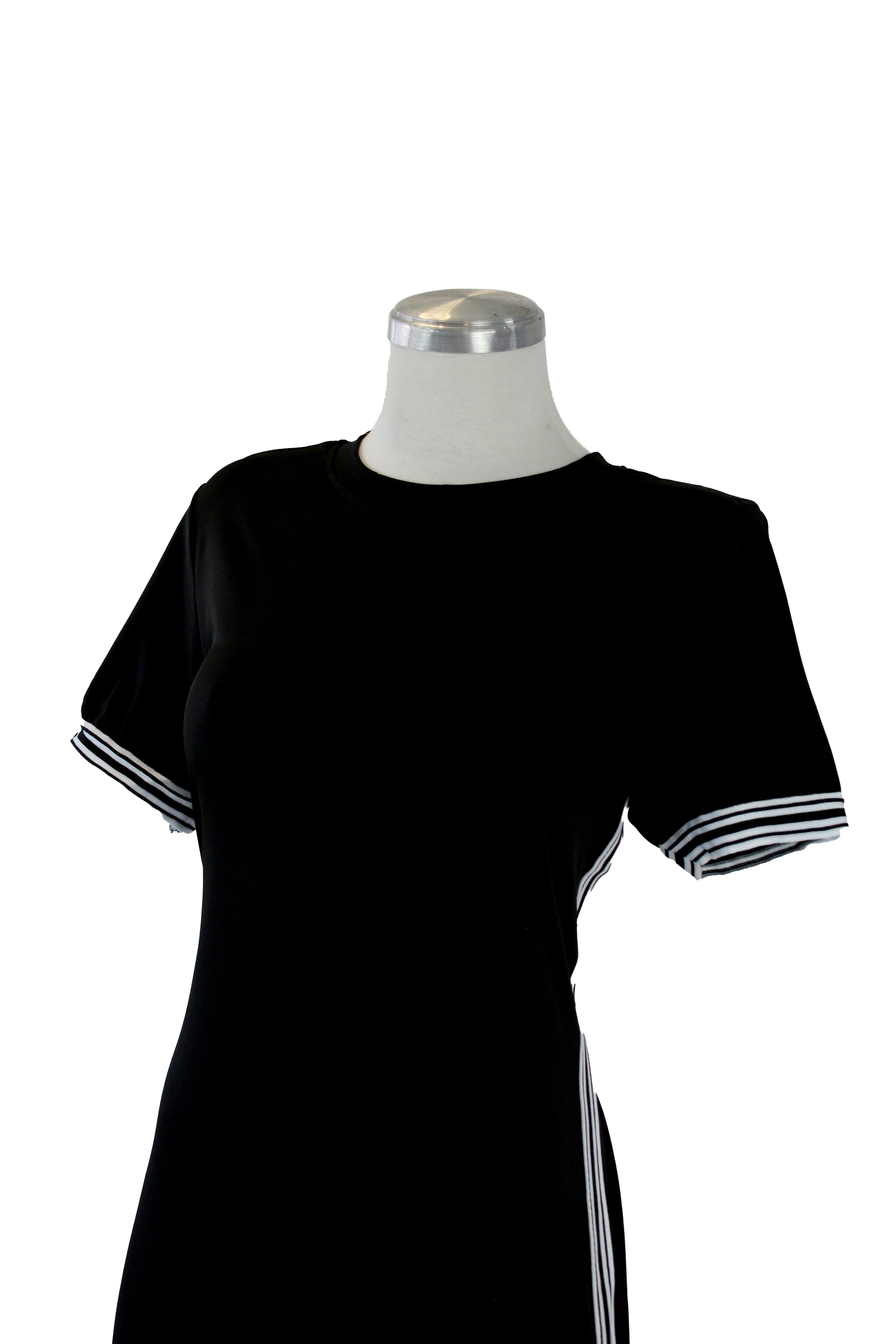 SK116 Vestido Fresco Largo Líneas Verticales