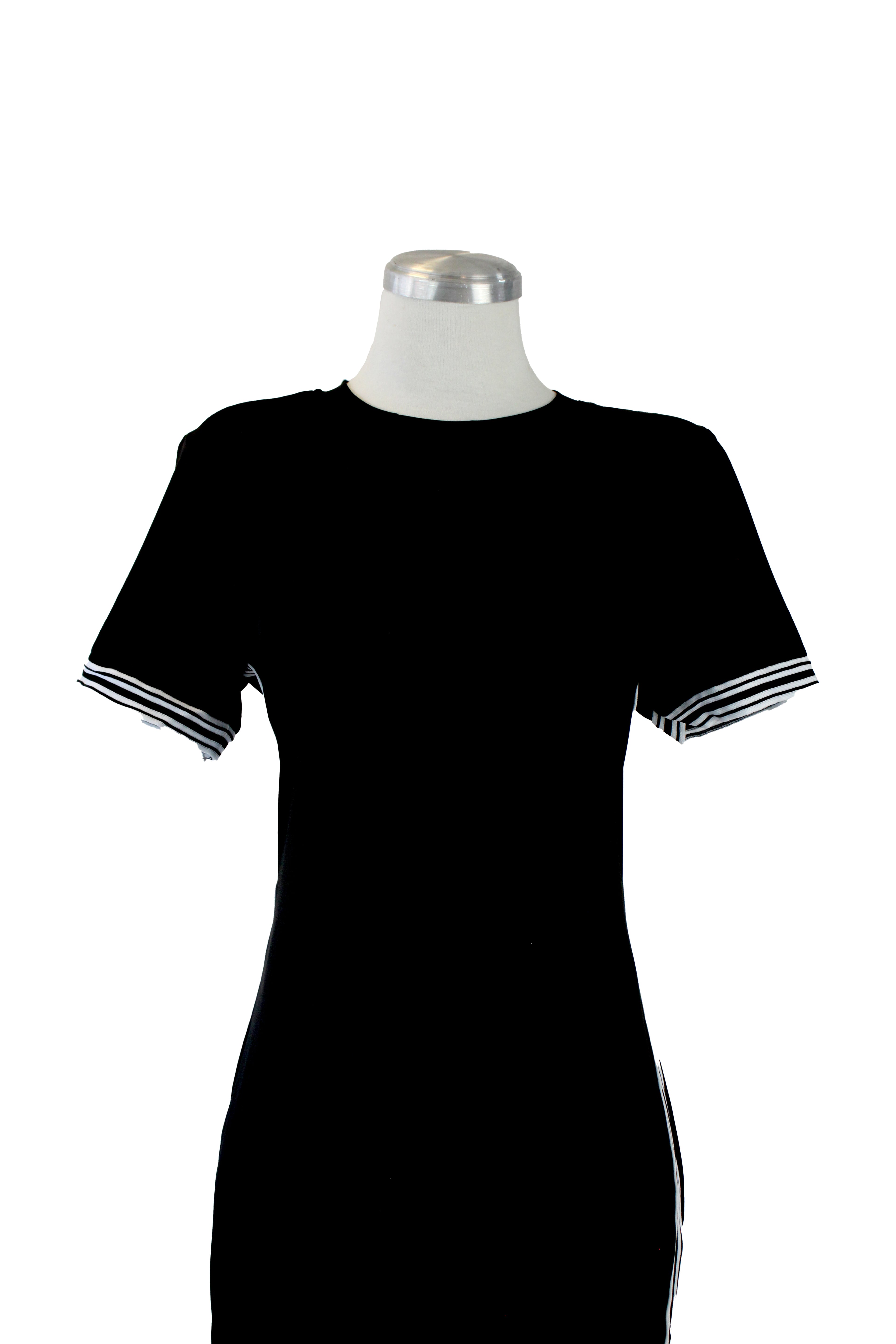 SK116 Vestido Fresco Largo Líneas Verticales