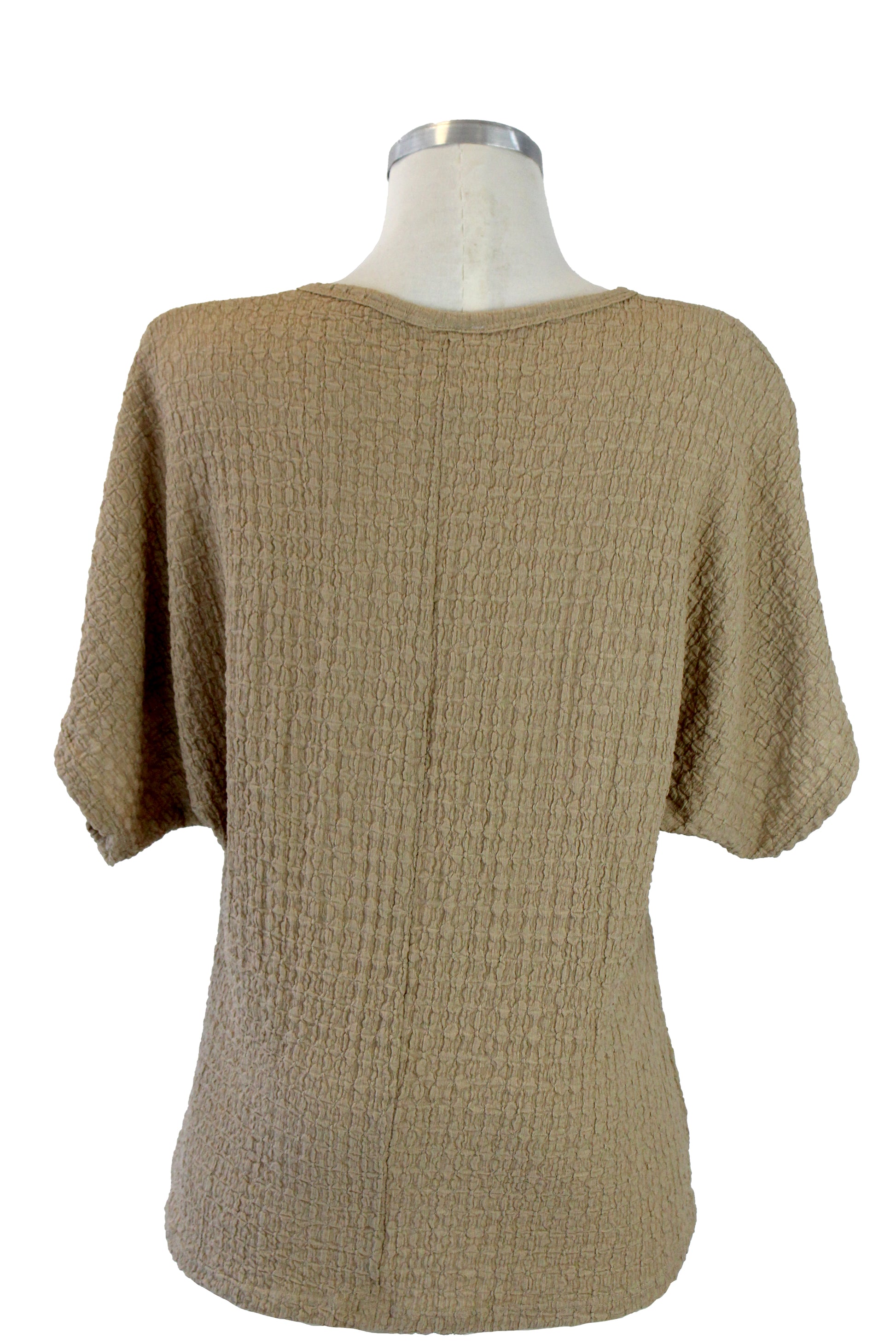 M2364 Blusa Corrugada cuello Redondo con Zipper