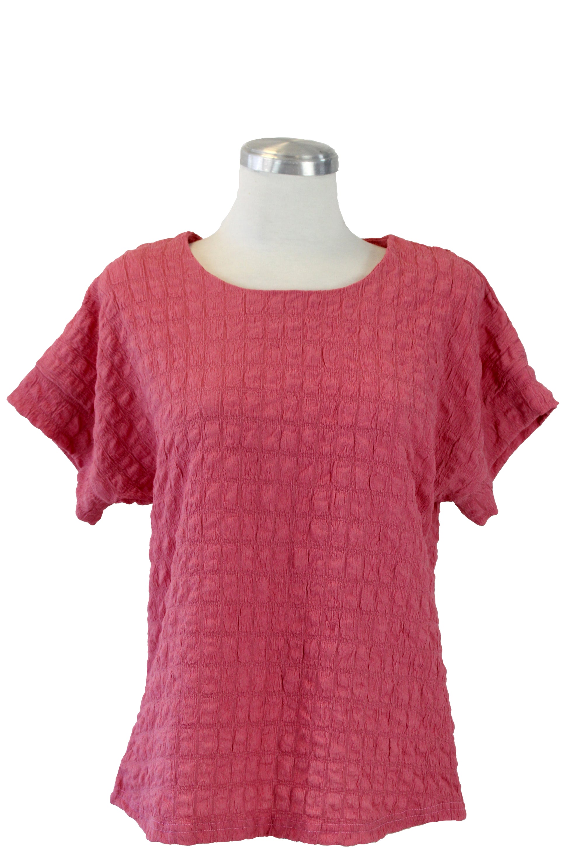 M2364 Blusa Corrugada cuello Redondo con Zipper