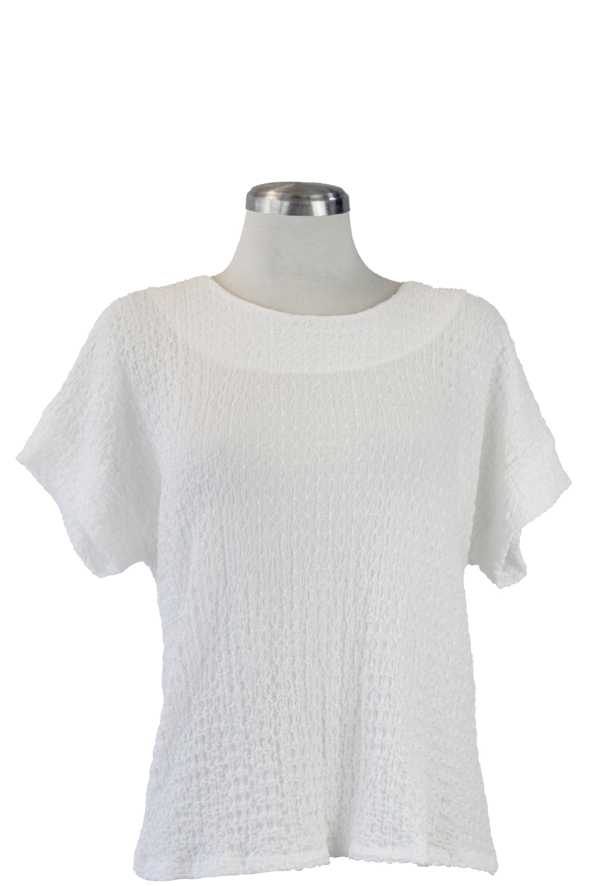 M2364 Blusa Corrugada cuello Redondo con Zipper