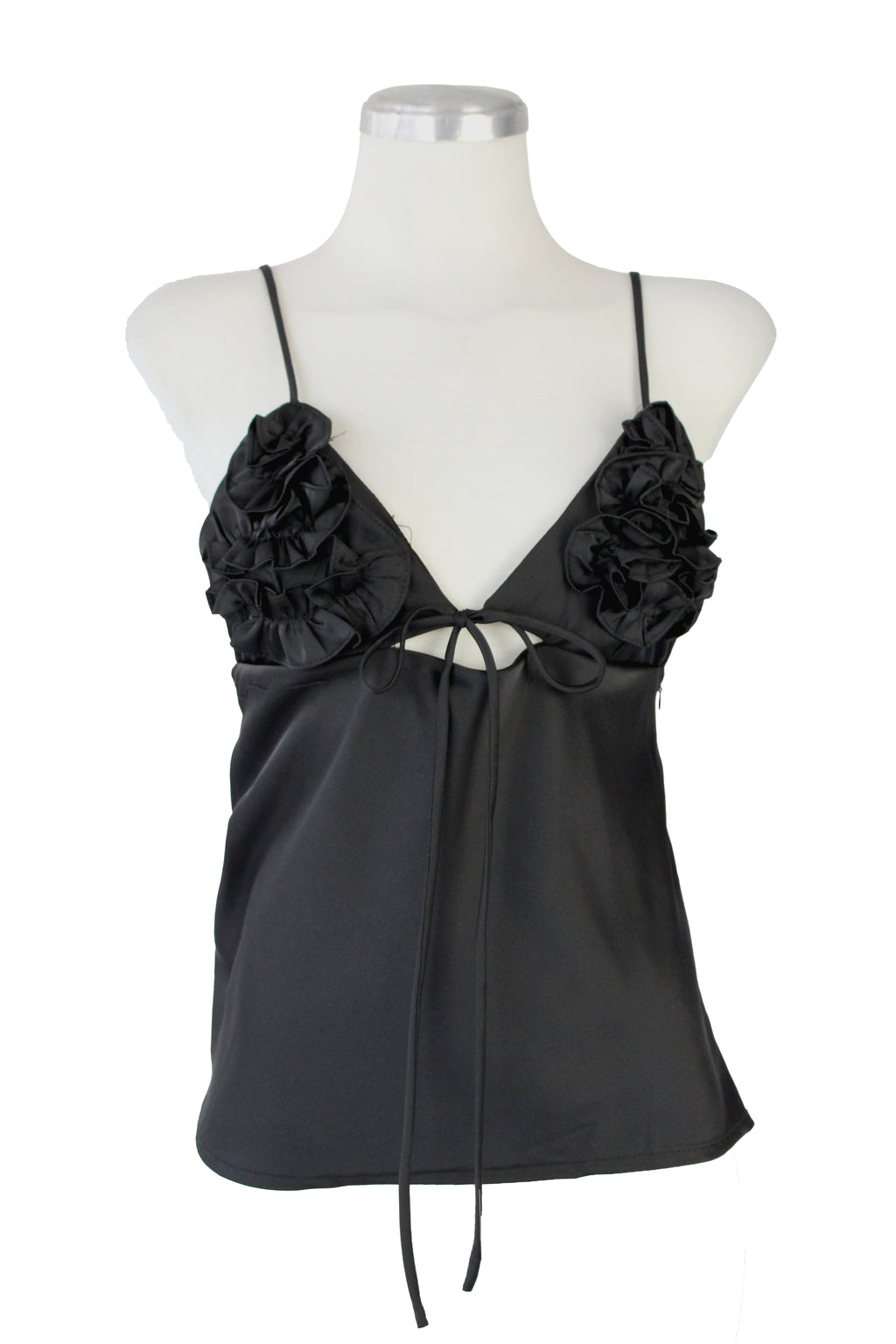 M2531 Blusa De Tirantes Con Olán en Copa