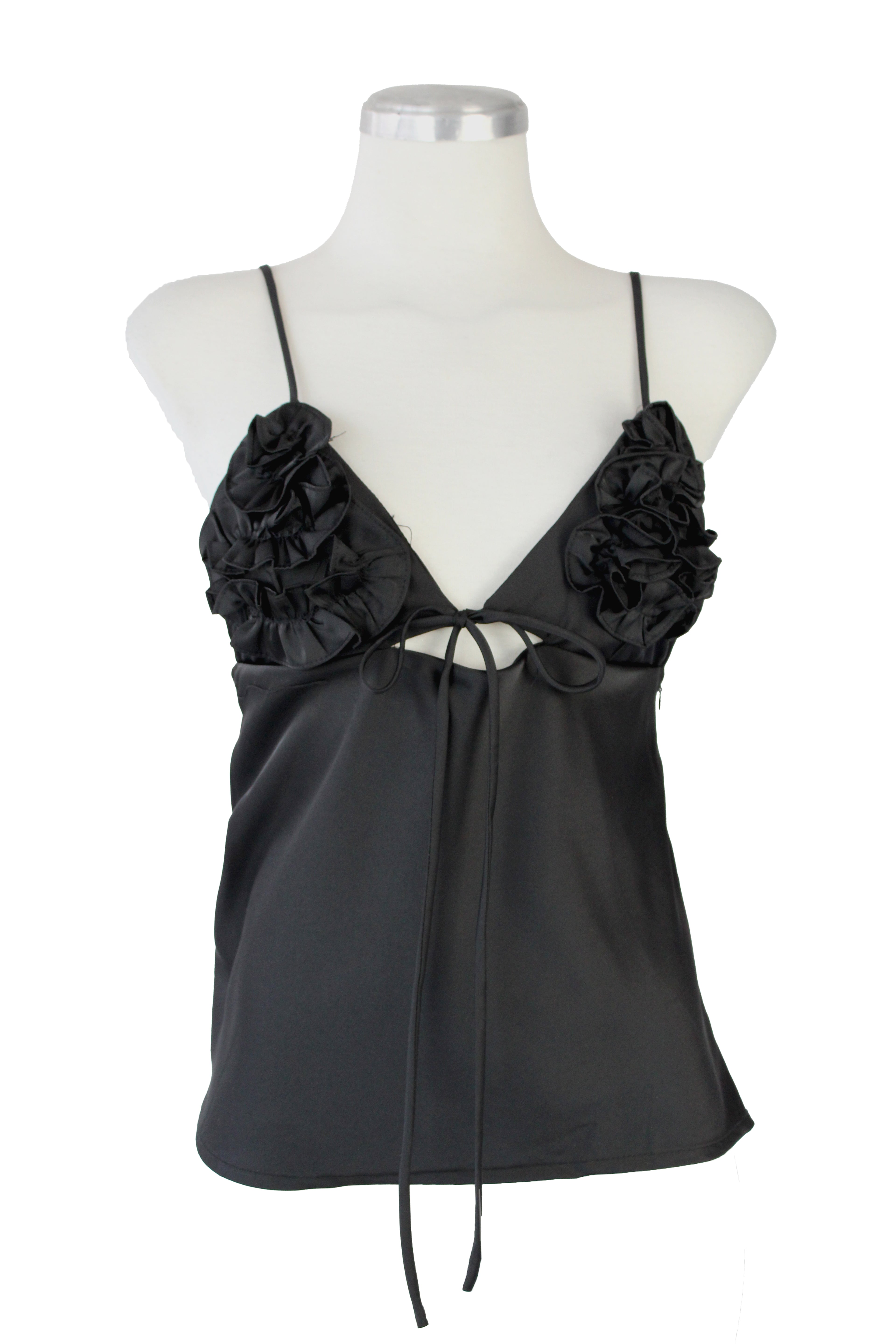 M2531 Blusa De Tirantes Con Olán en Copa
