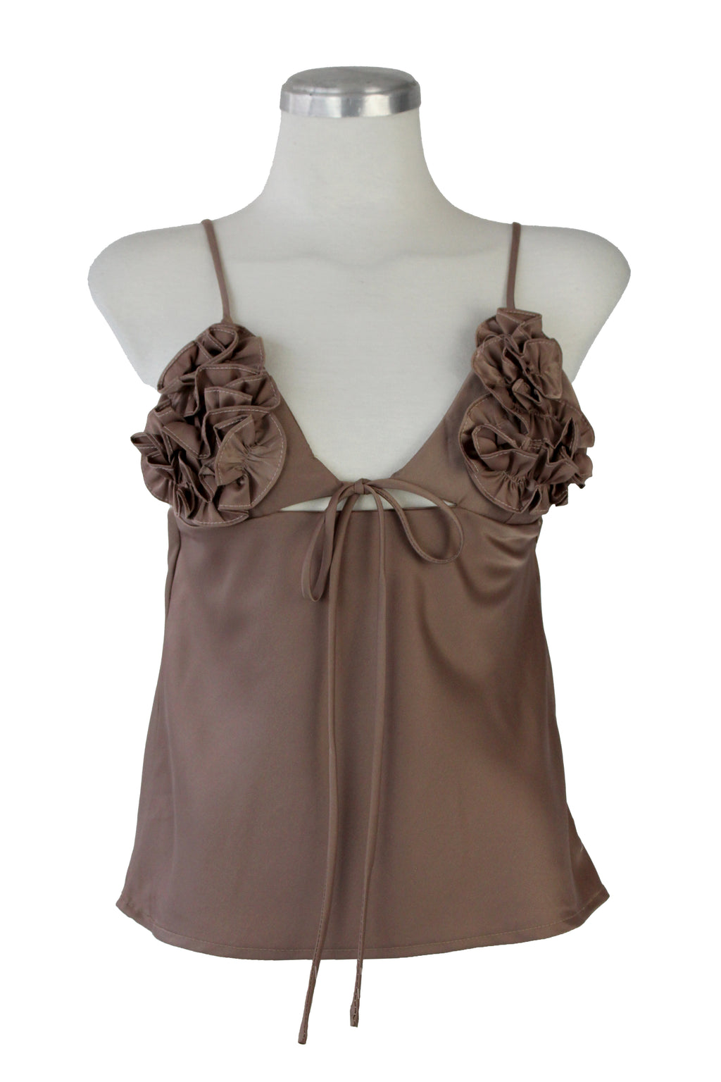 M2531 Blusa De Tirantes Con Olán en Copa