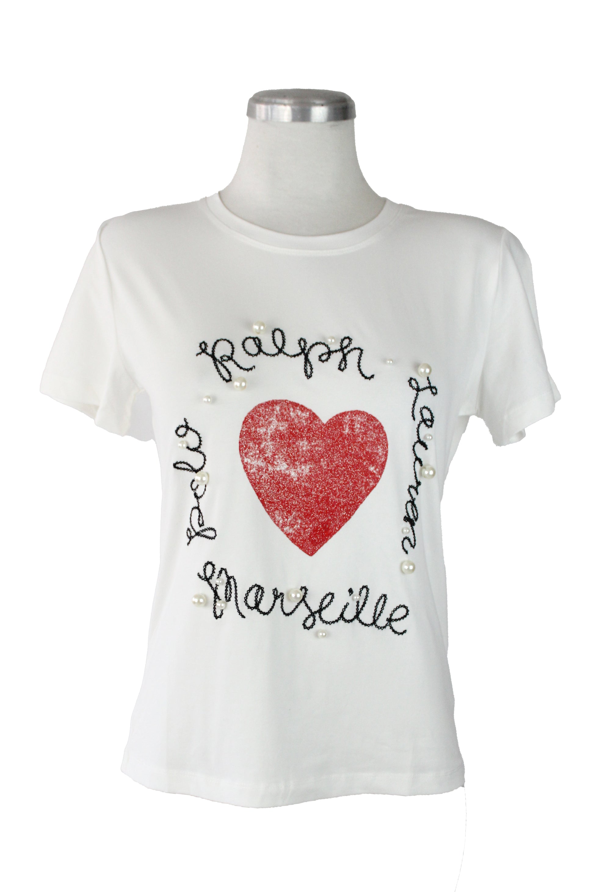 M5539 Blusa Con Bordado Y Corazón Central Efecto Brillo