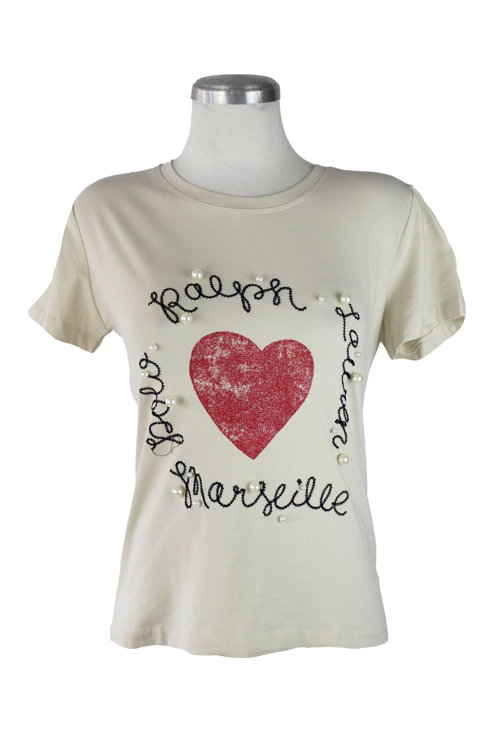 M5539 Blusa Con Bordado Y Corazón Central Efecto Brillo