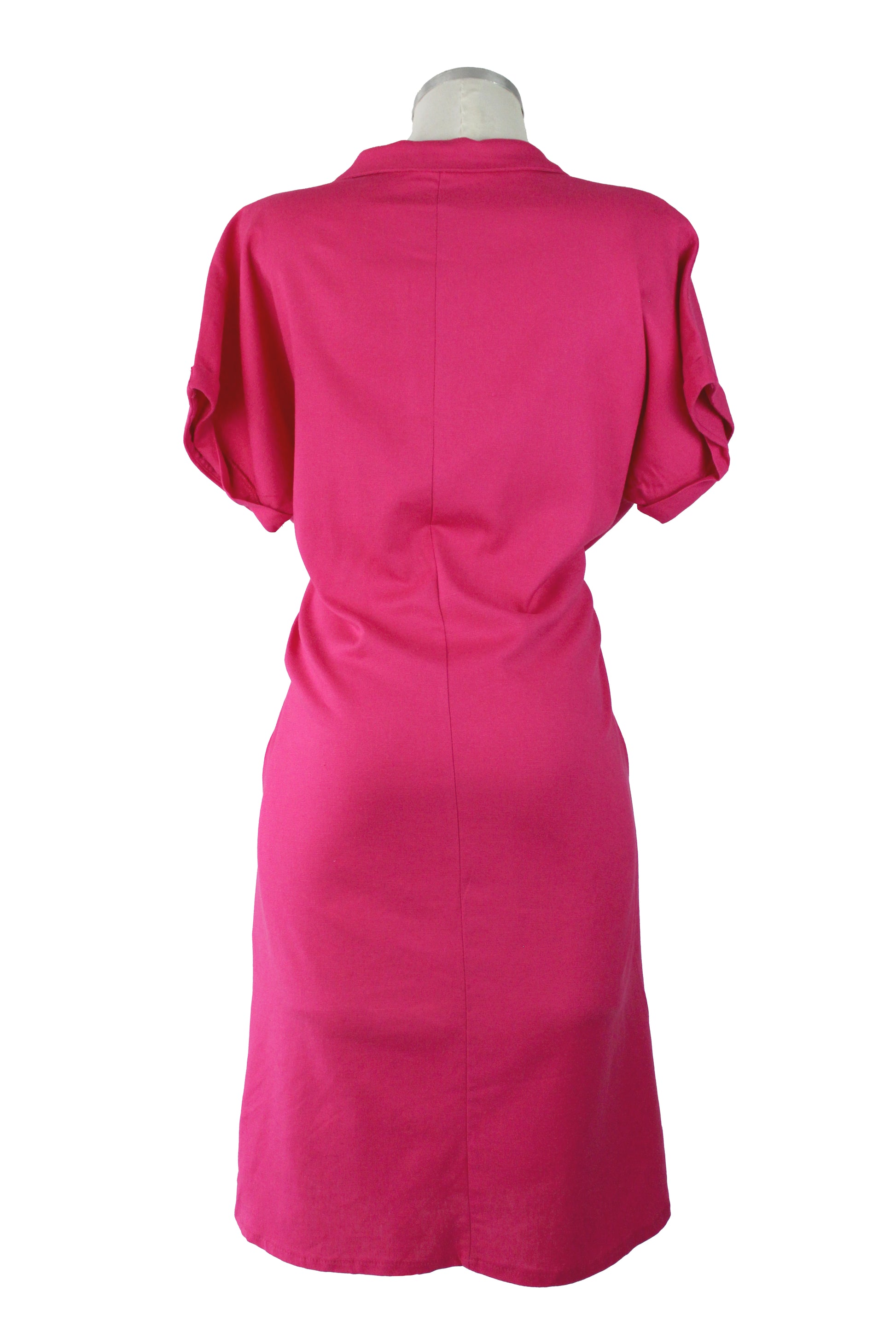 12603 Vestido Fiusha Arremangado Corto