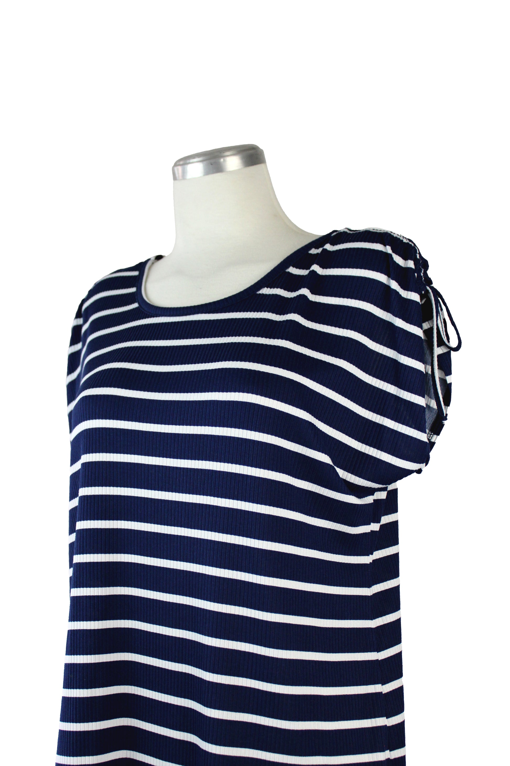 4229 Blusa Cordon Blue Rayas Manga Con Jareta
