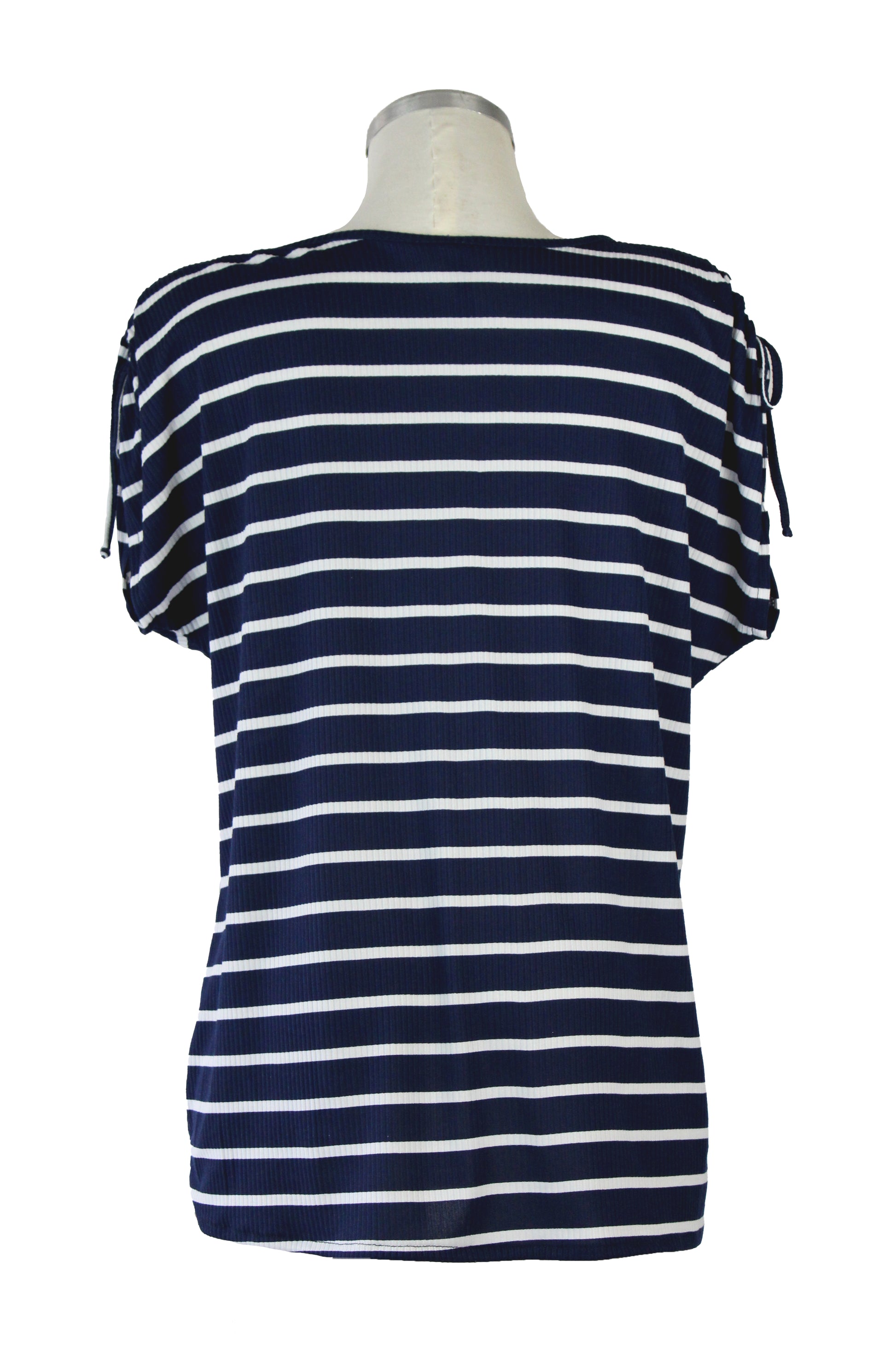 4229 Blusa Cordon Blue Rayas Manga Con Jareta