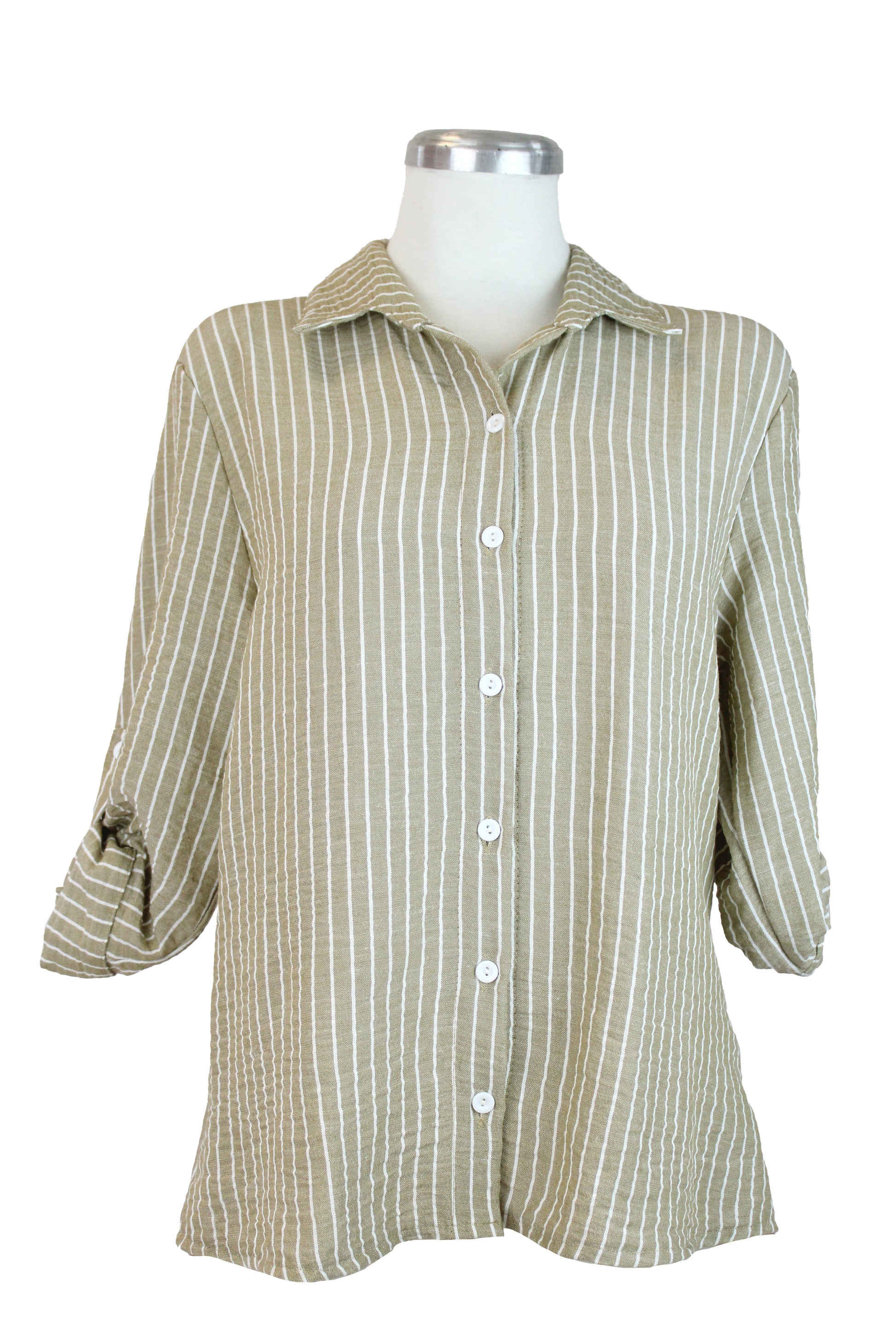 2316 Blusa Camisera Rallas Lino