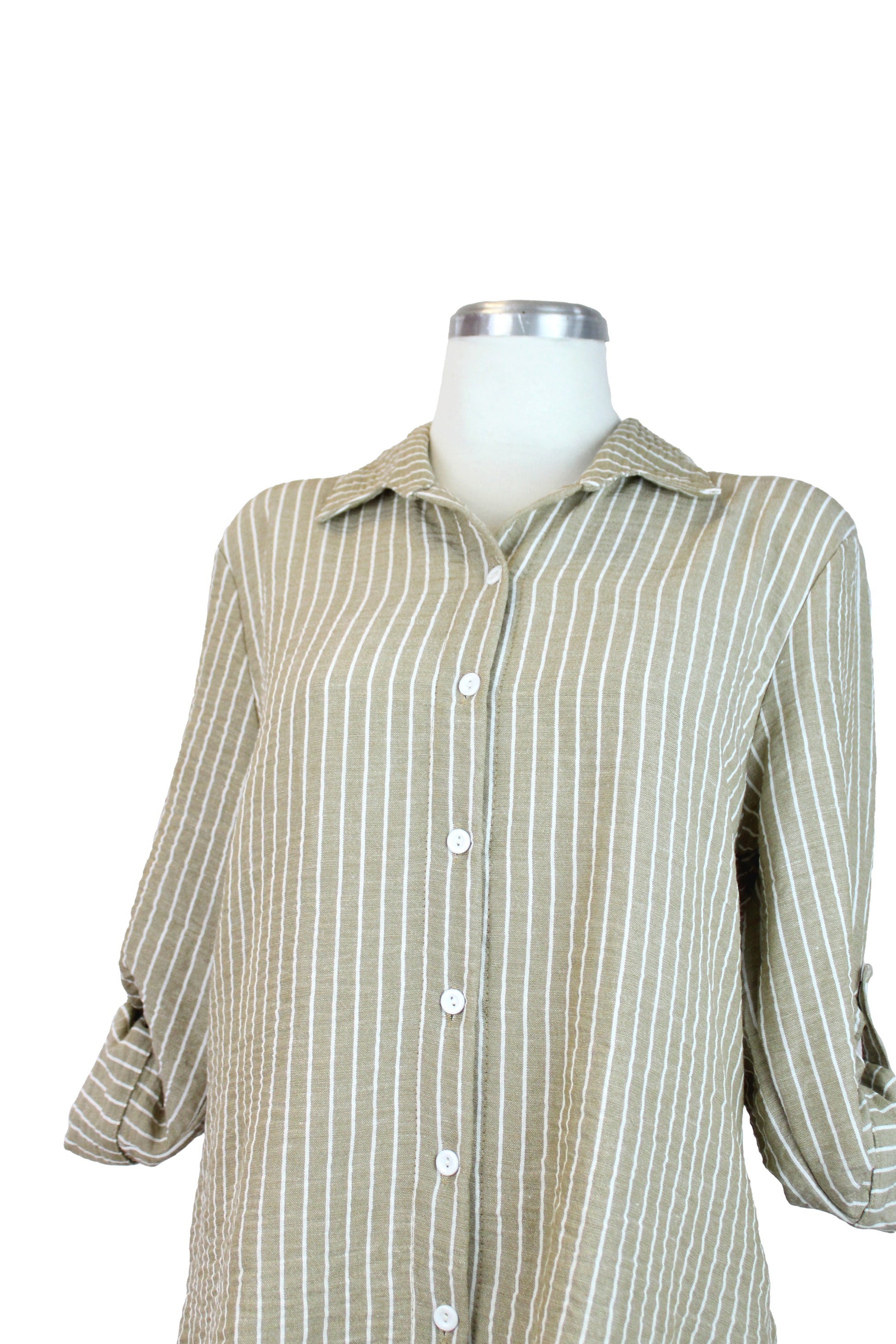 2316 Blusa Camisera Rallas Lino