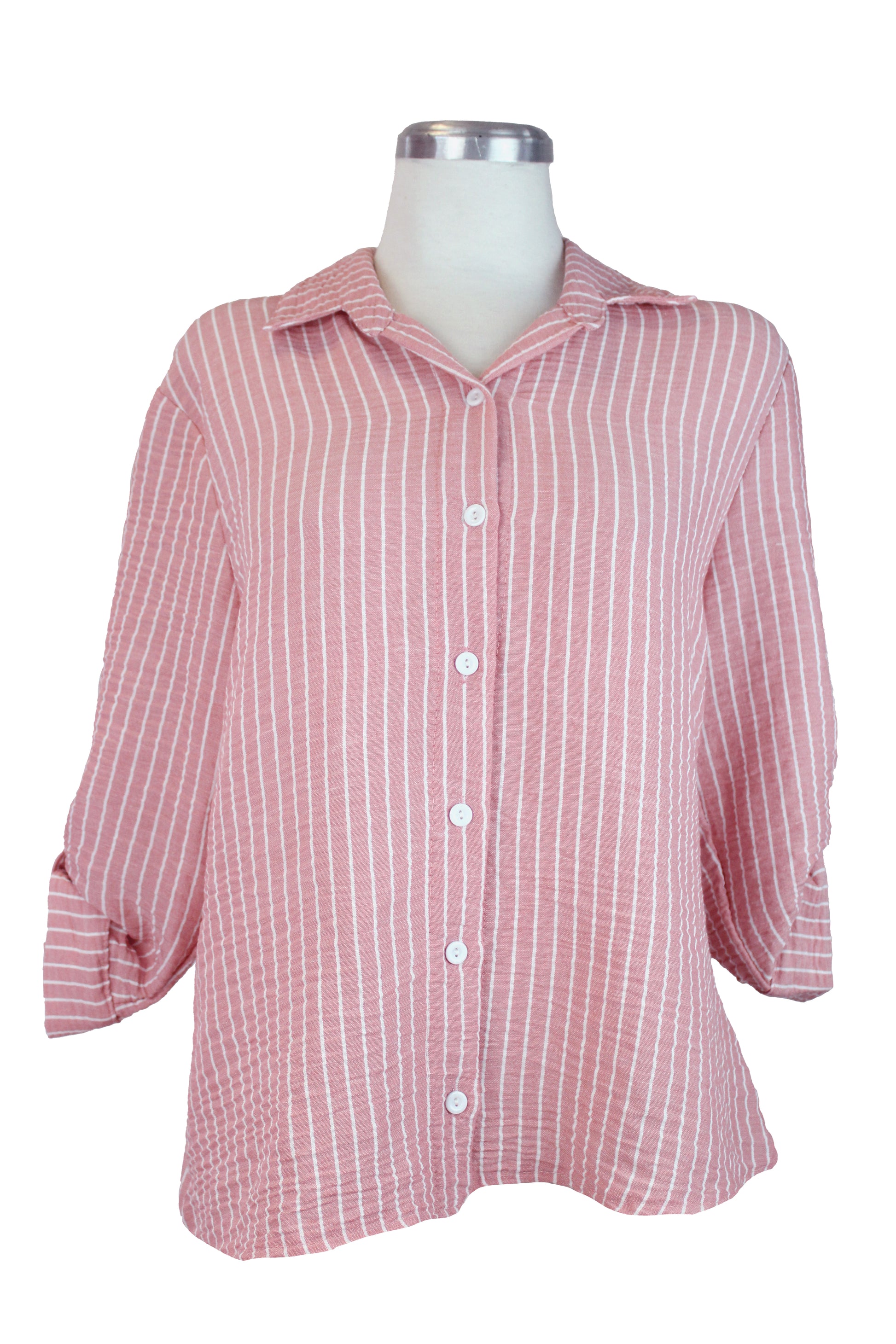 2316 Blusa Camisera Rallas Lino
