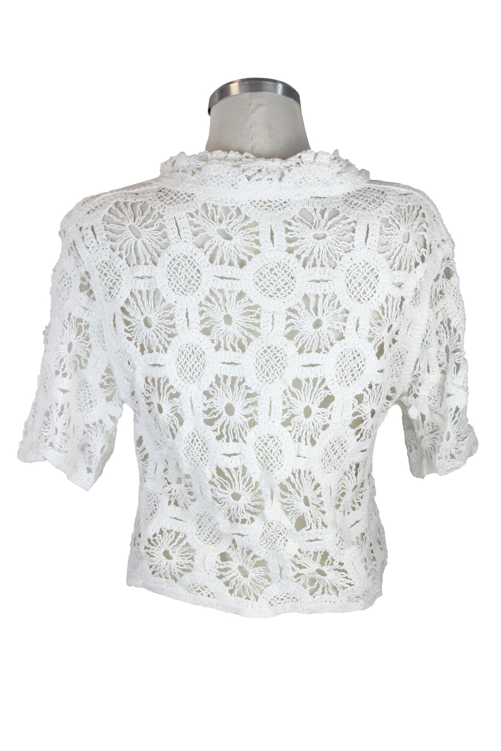 R7862 Blusa Corta Abotonada Tejida