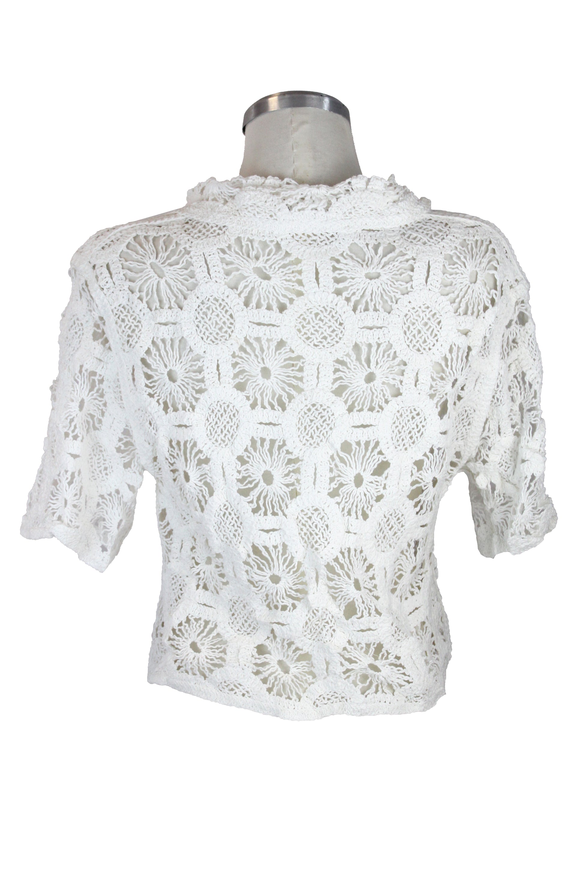 R7862 Blusa Corta Abotonada Tejida