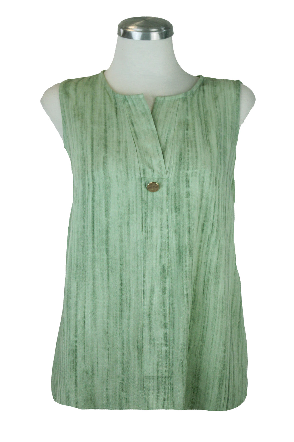72766 Blusa Sin Manga Acanalada C/Botón Dorado