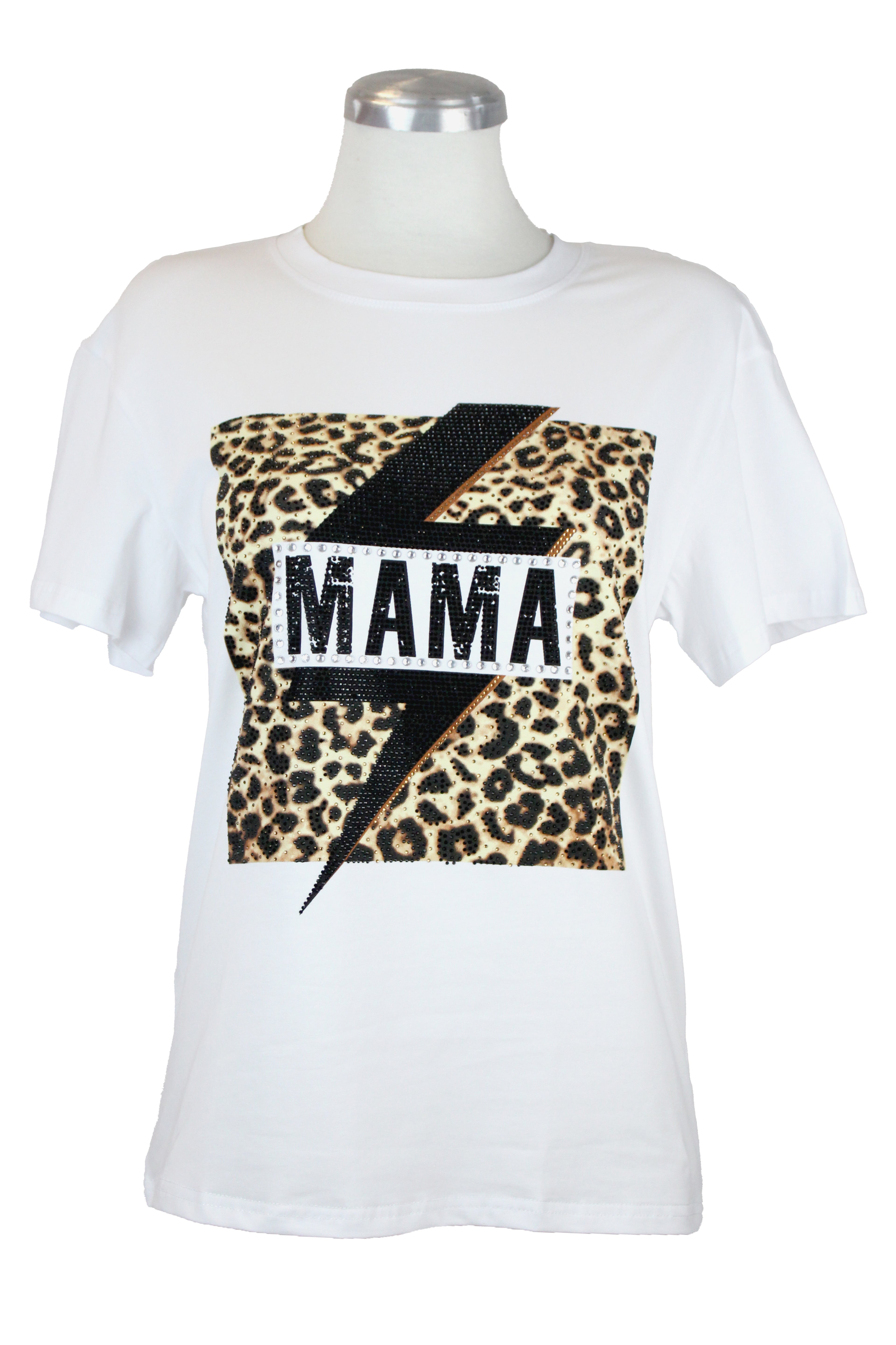 M90061 Blusa Con Estampado "Mamá" Animal Print