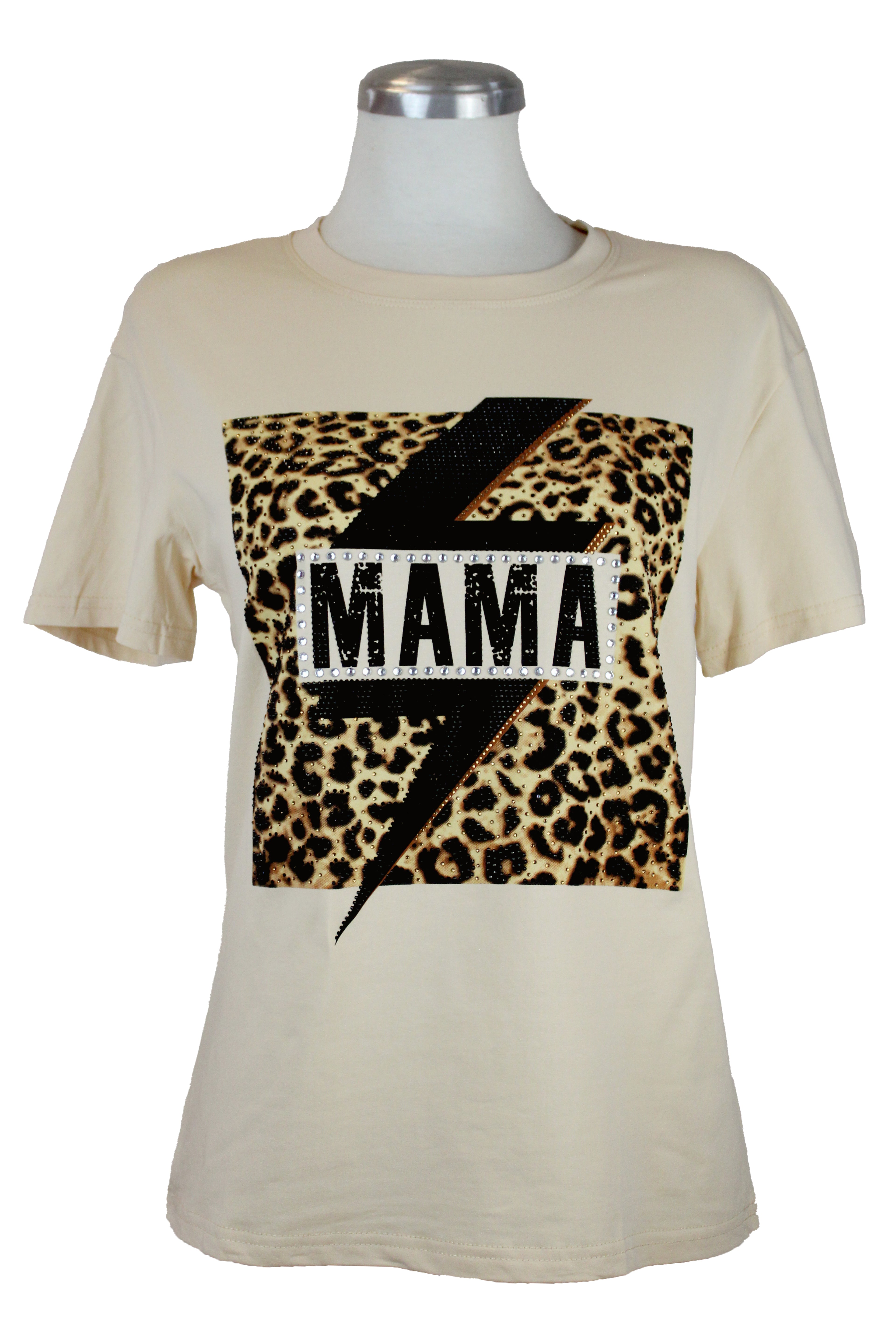 M90061 Blusa Con Estampado "Mamá" Animal Print