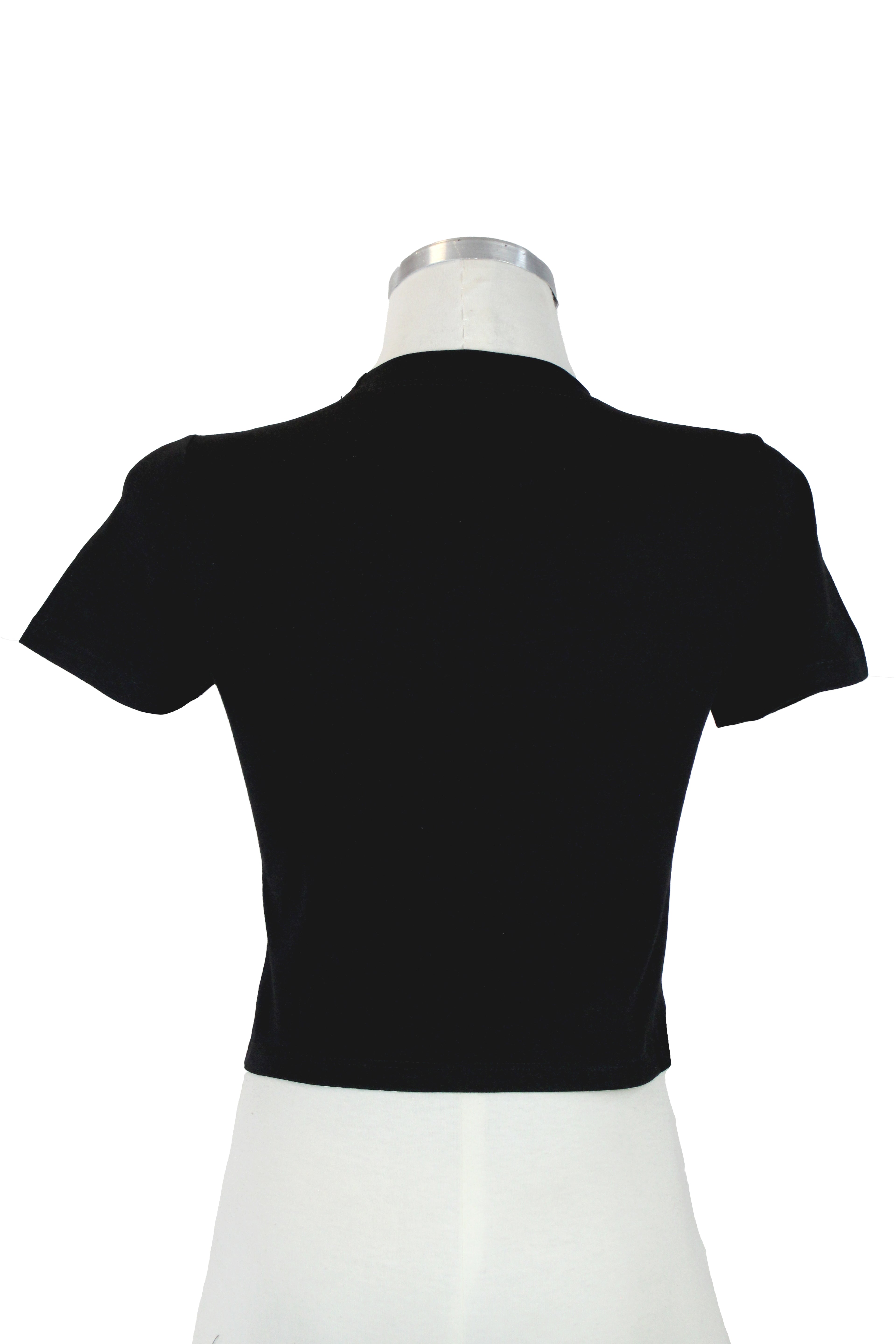 CLYF-90168 Blusa Corta Con Estampado De Oso Y Pedrería