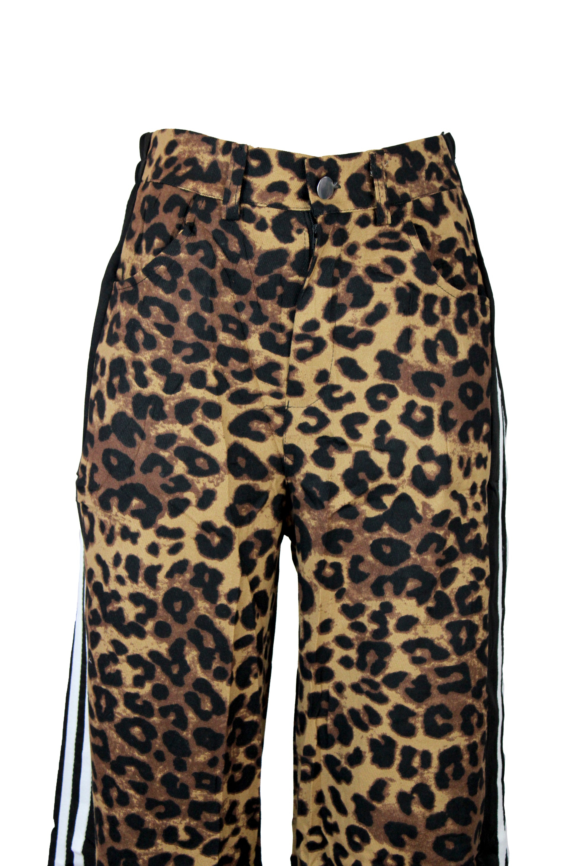 CLFP-60085 Pantalón Animal Print Con Rayas Laterales