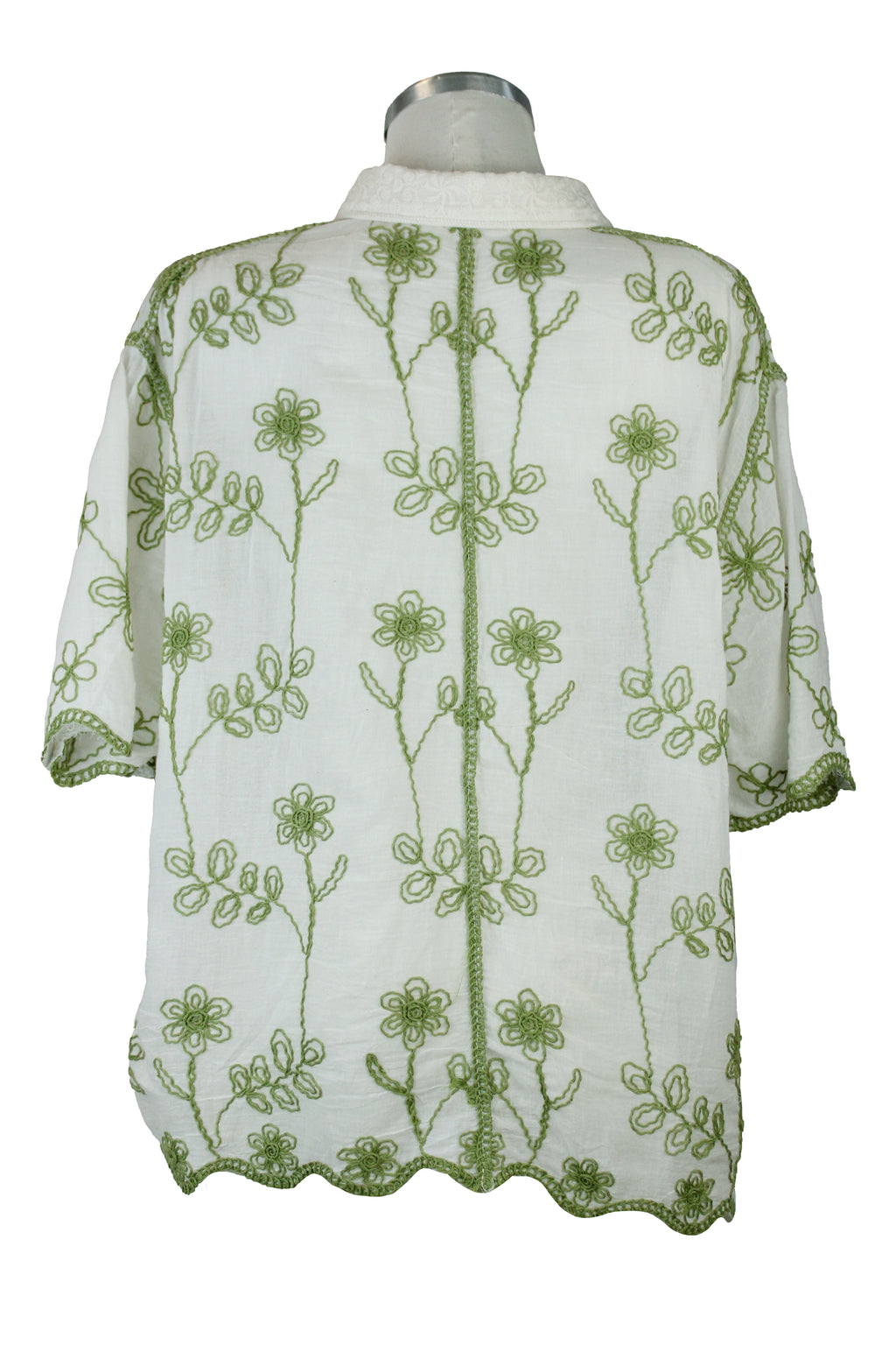 R7832 Blusa Camisa Abotonada Con Bordado