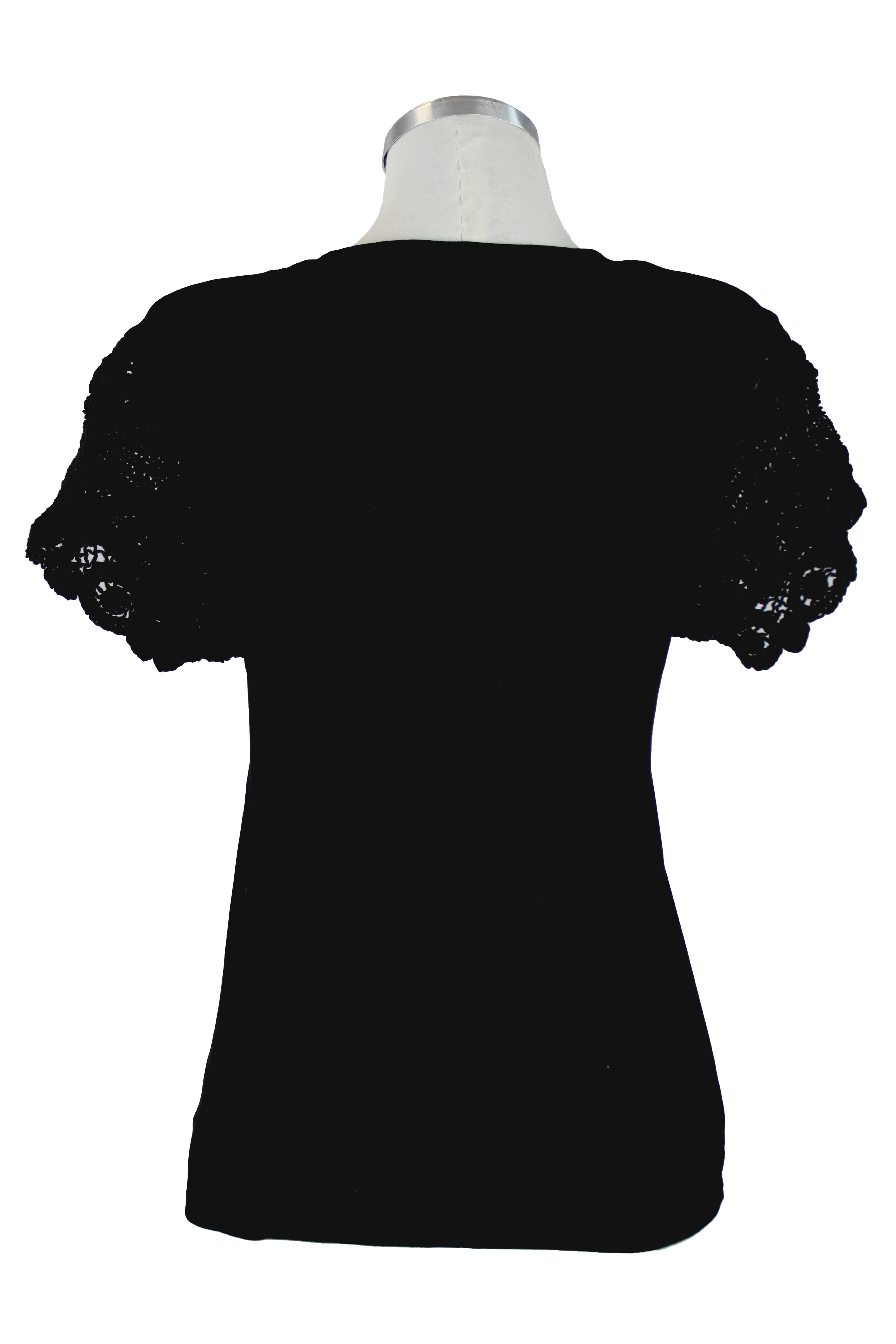 LL004 Blusa Con Tejido en Manga Lisa