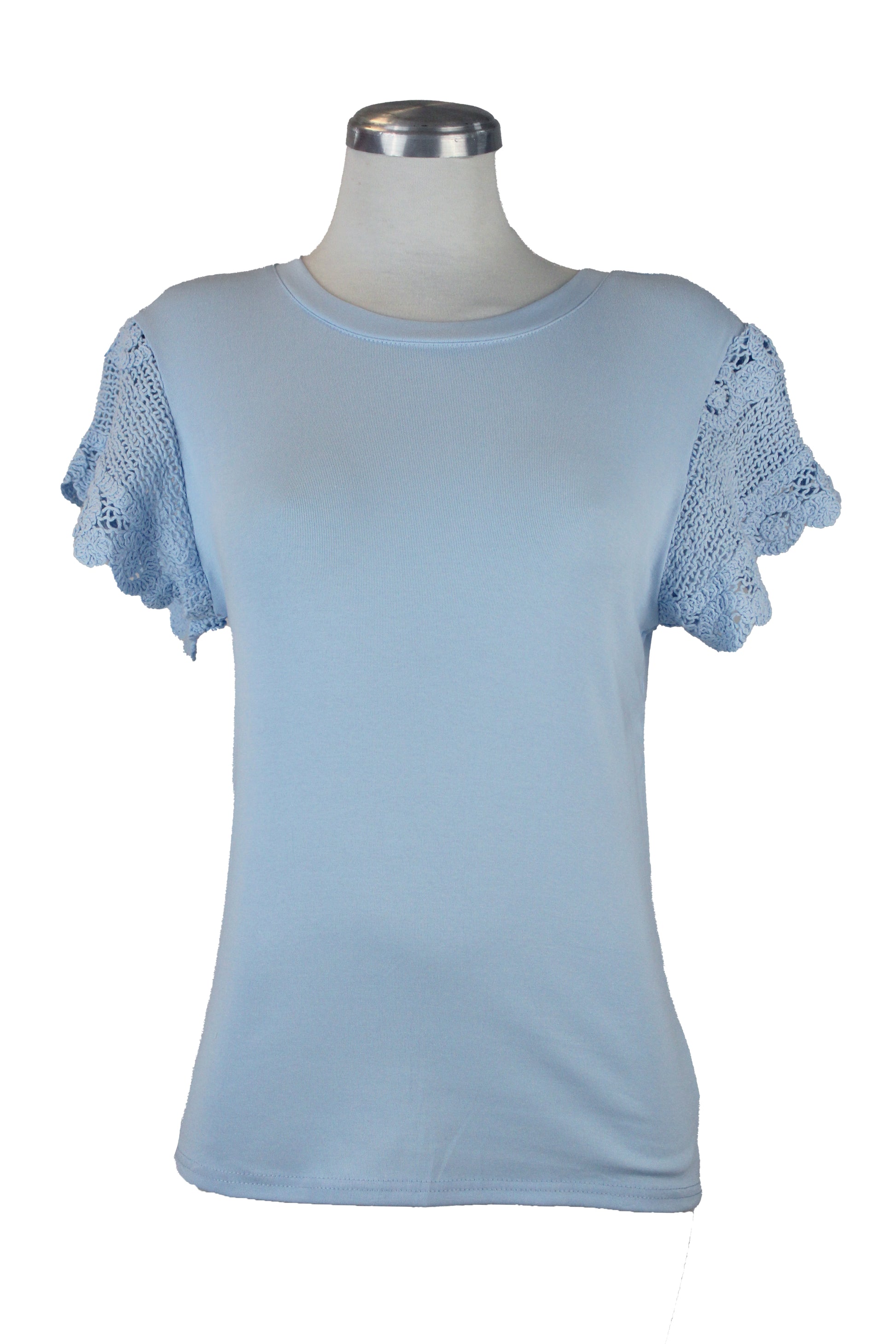 LL004 Blusa Con Tejido en Manga Lisa