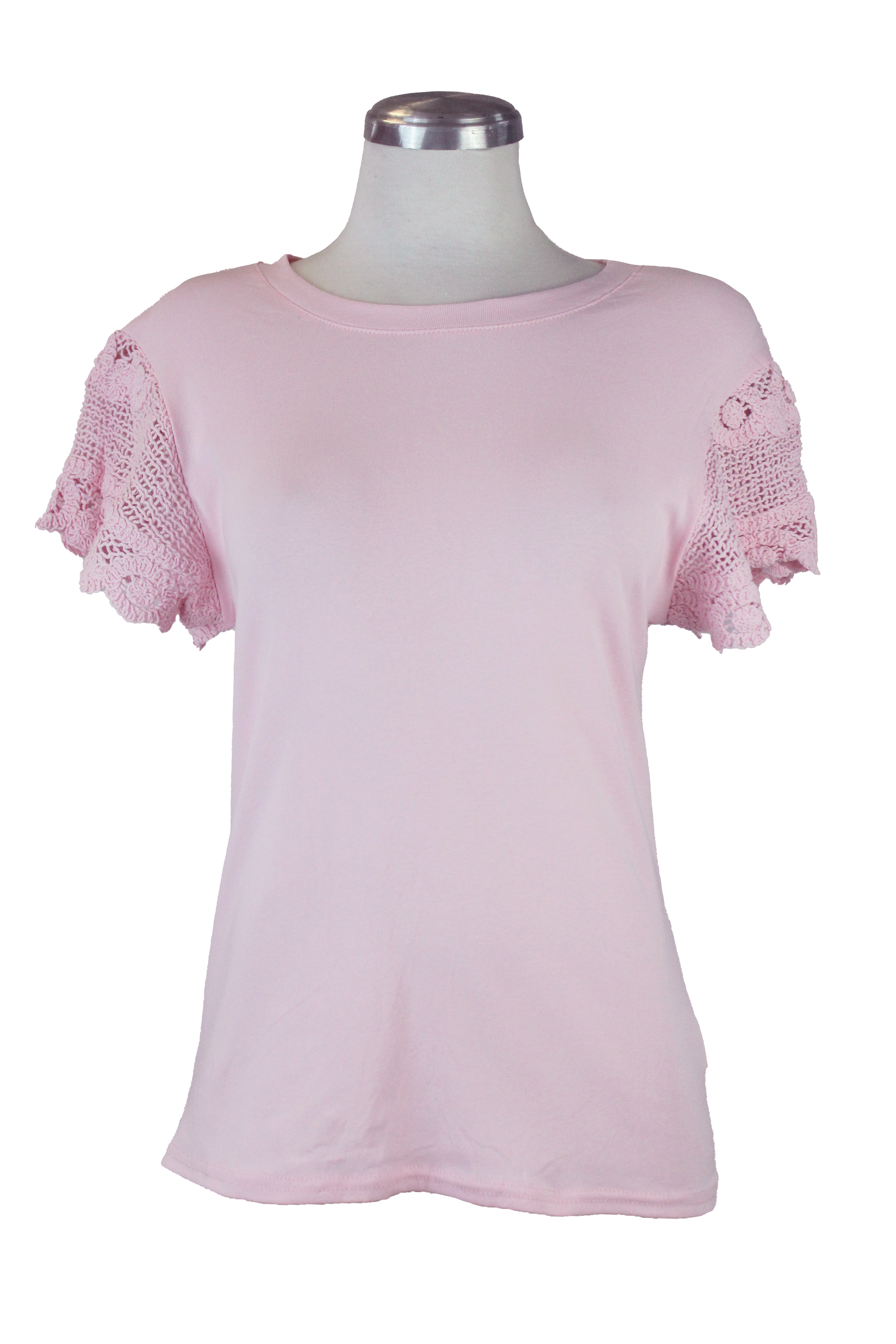 LL004 Blusa Con Tejido en Manga Lisa