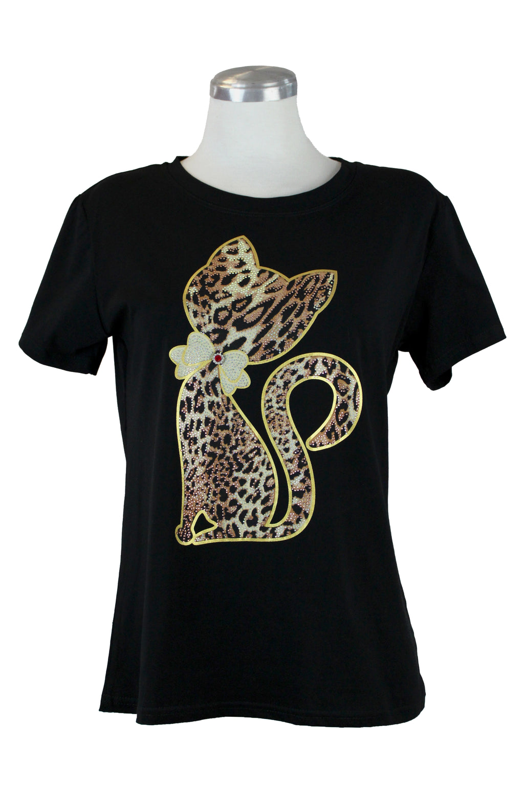 D2-336 Blusa Con Estampado De Gato Animal Print