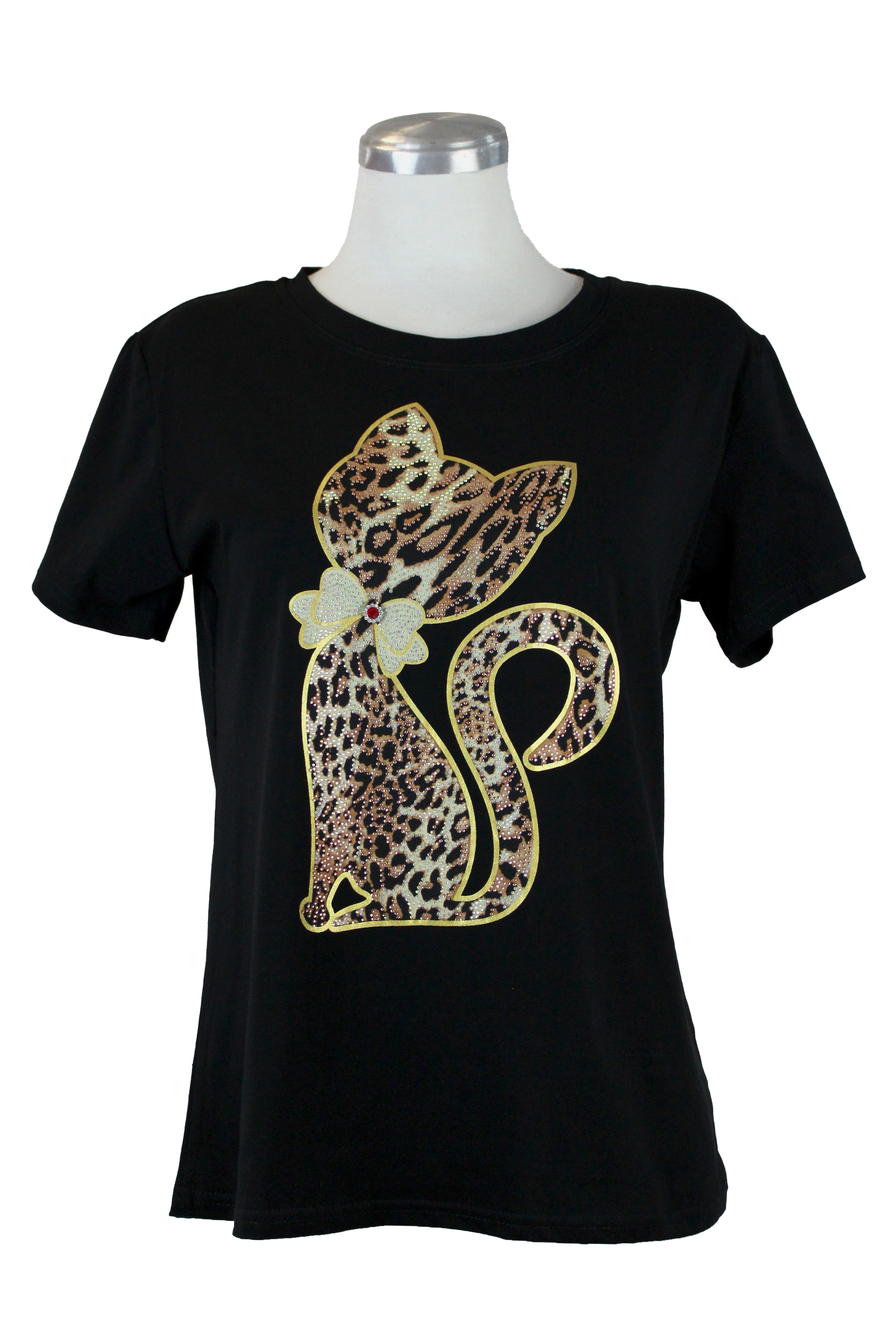 D2-336 Blusa Con Estampado De Gato Animal Print
