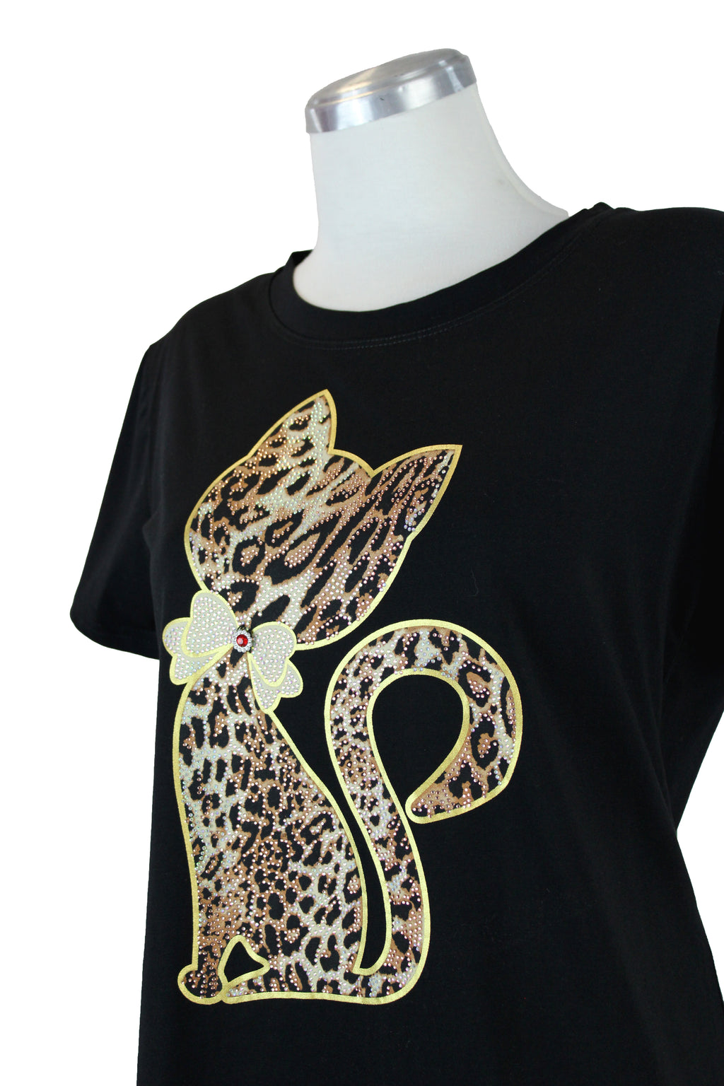 D2-336 Blusa Con Estampado De Gato Animal Print