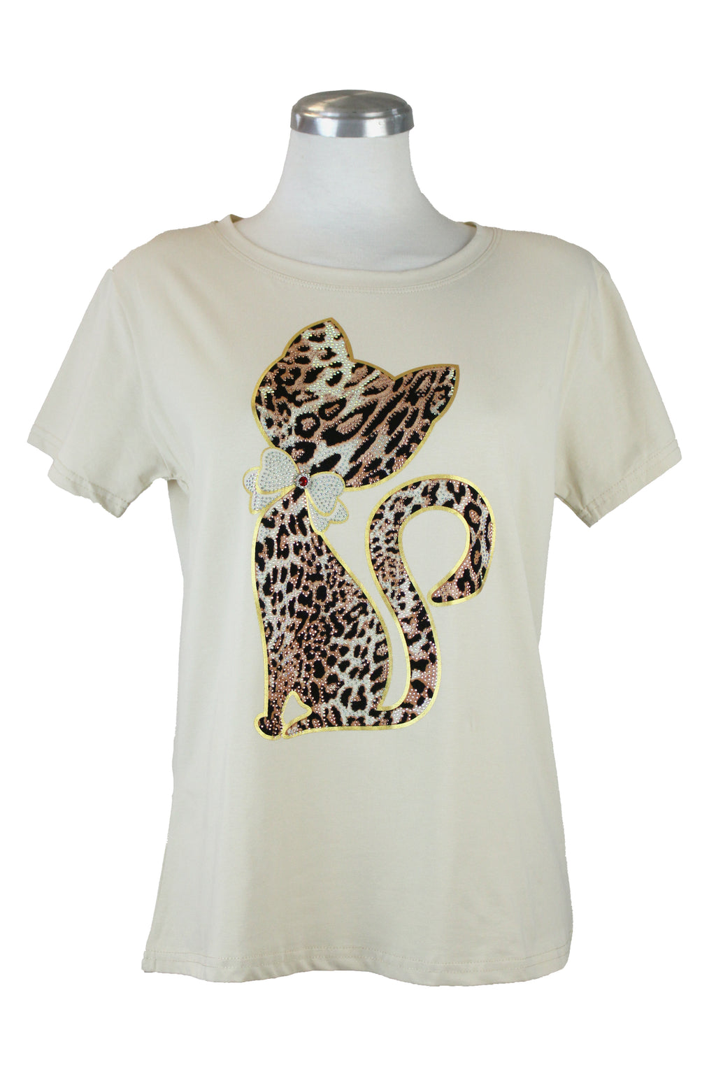D2-336 Blusa Con Estampado De Gato Animal Print