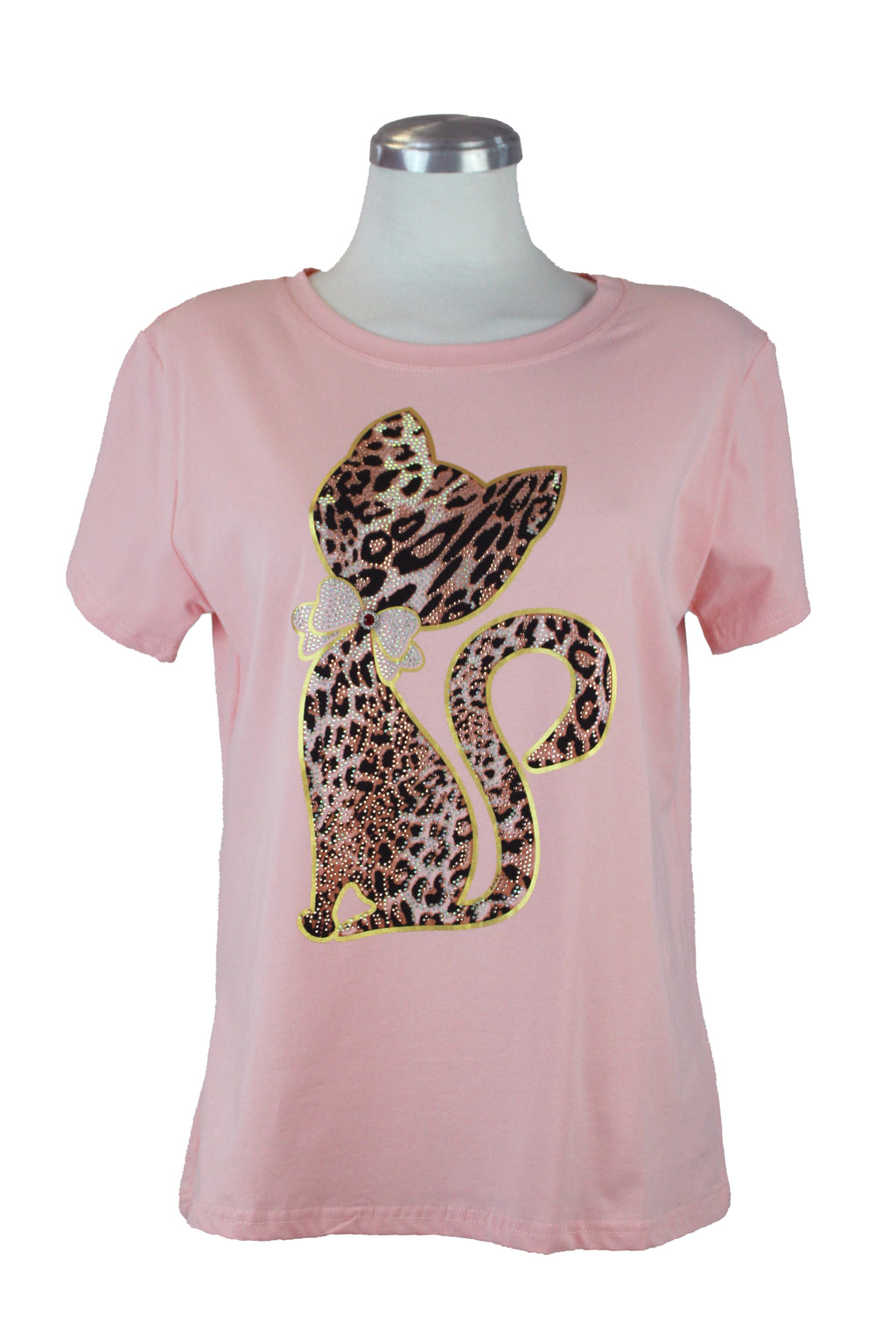 D2-336 Blusa Con Estampado De Gato Animal Print