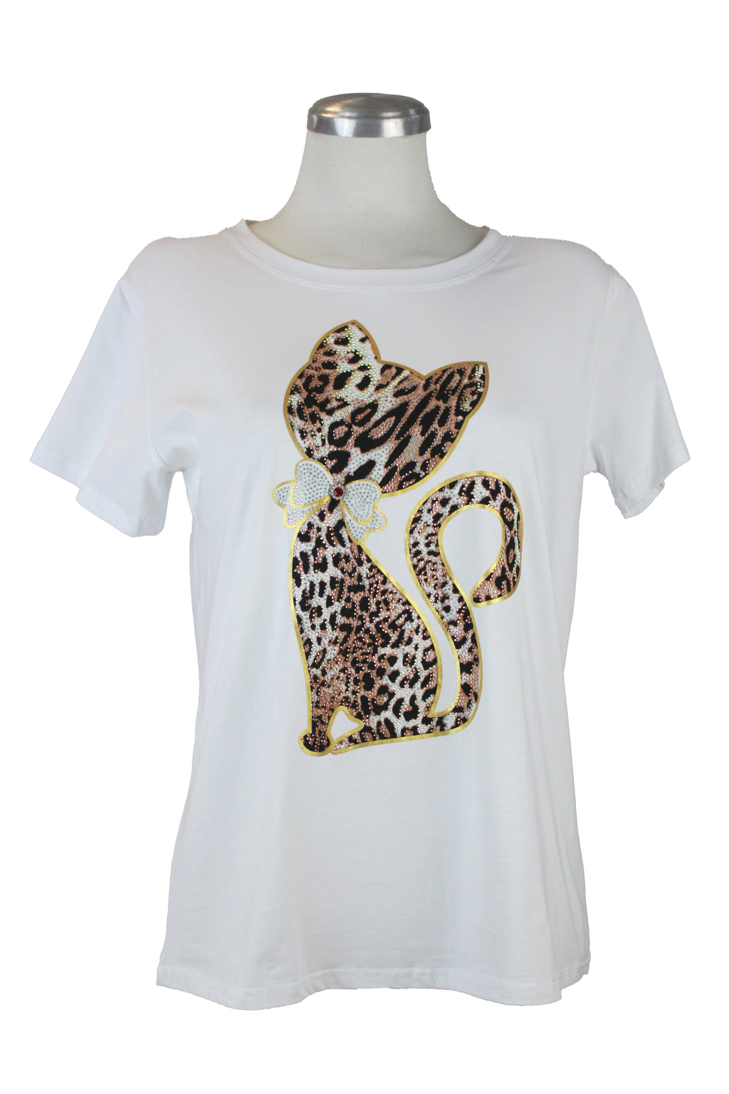 D2-336 Blusa Con Estampado De Gato Animal Print