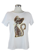 D2-336 Blusa Con Estampado De Gato Animal Print