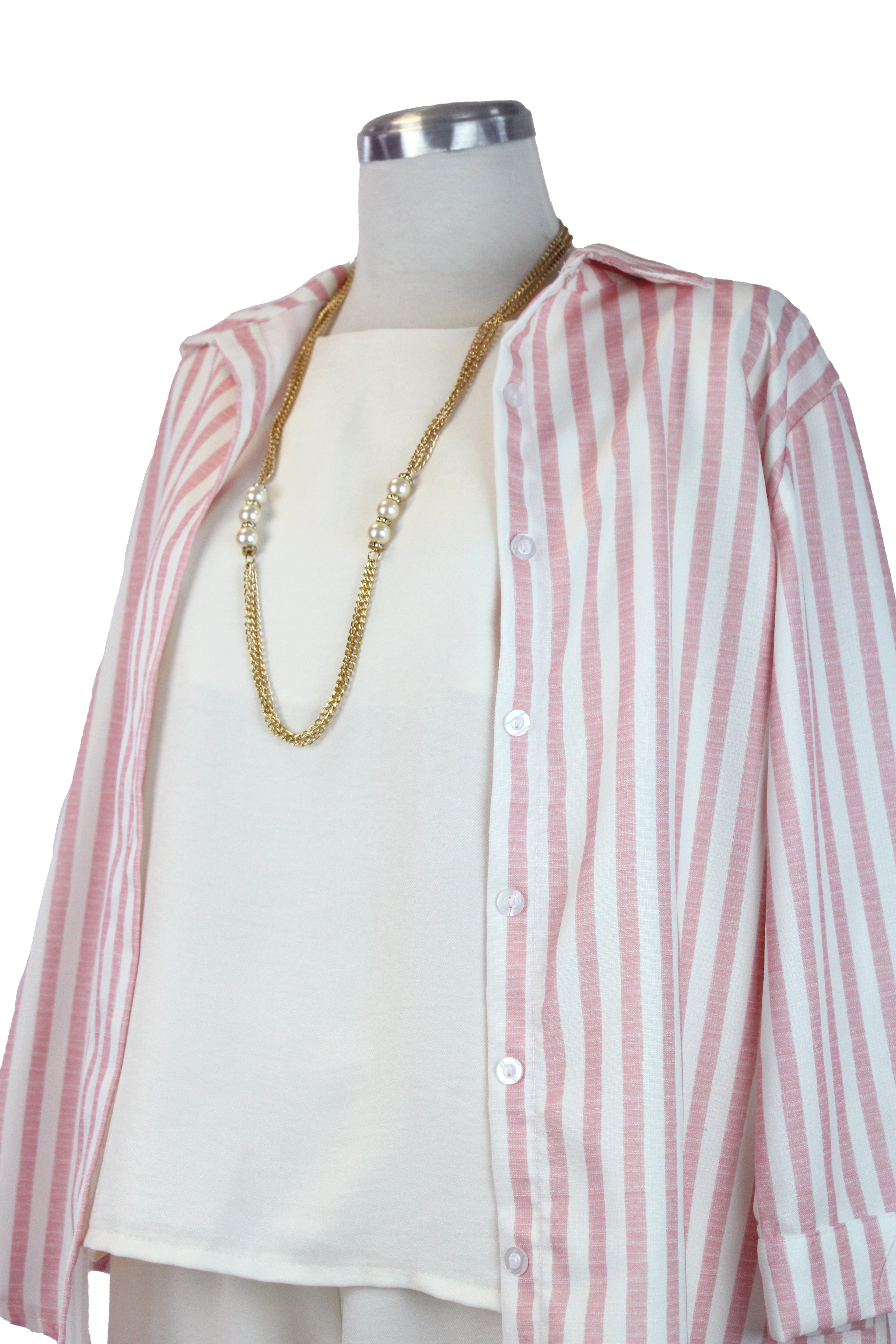 0103 Conjunto Camisa Rayada Pantalón C/Collar