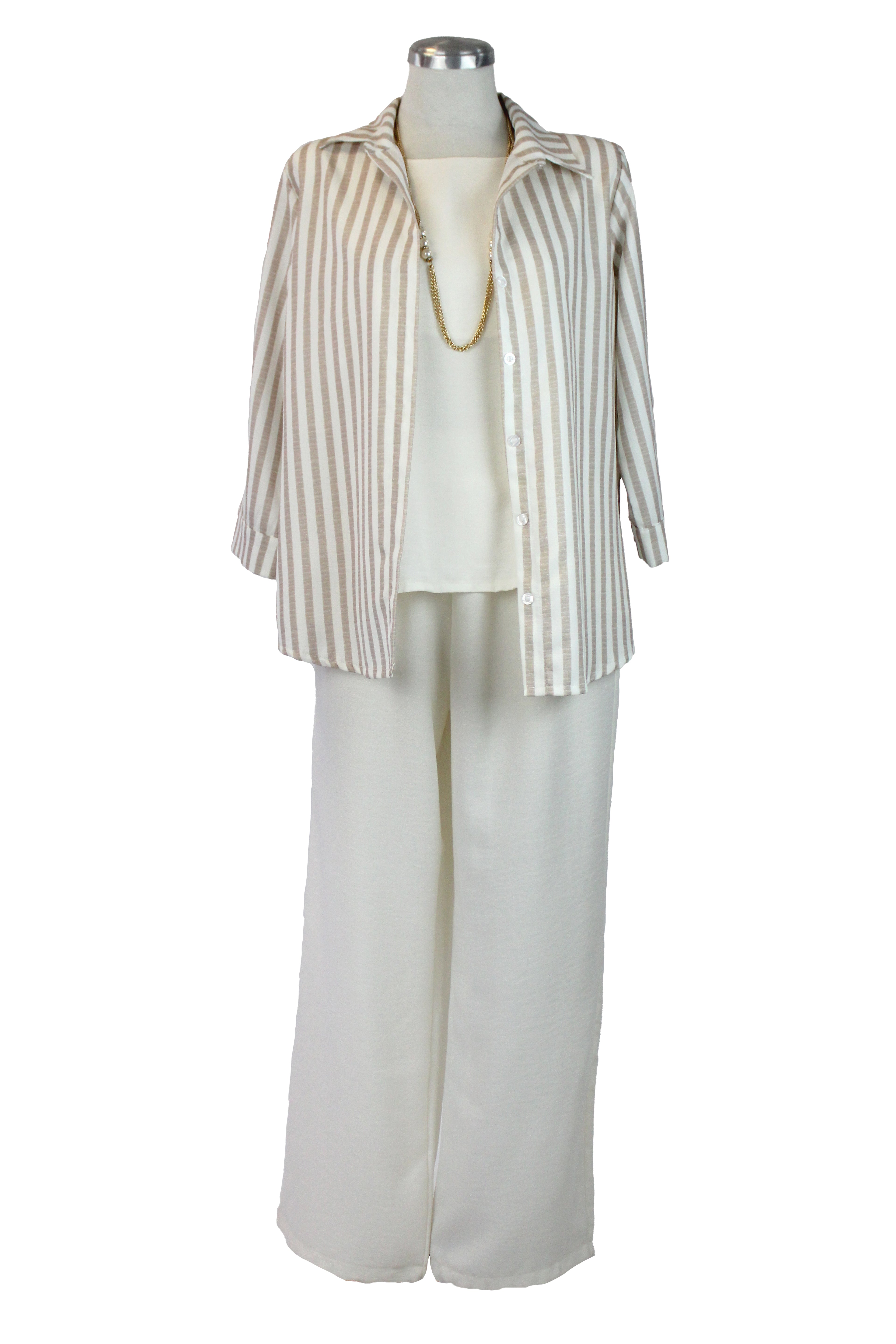 0103 Conjunto Camisa Rayada Pantalón C/Collar