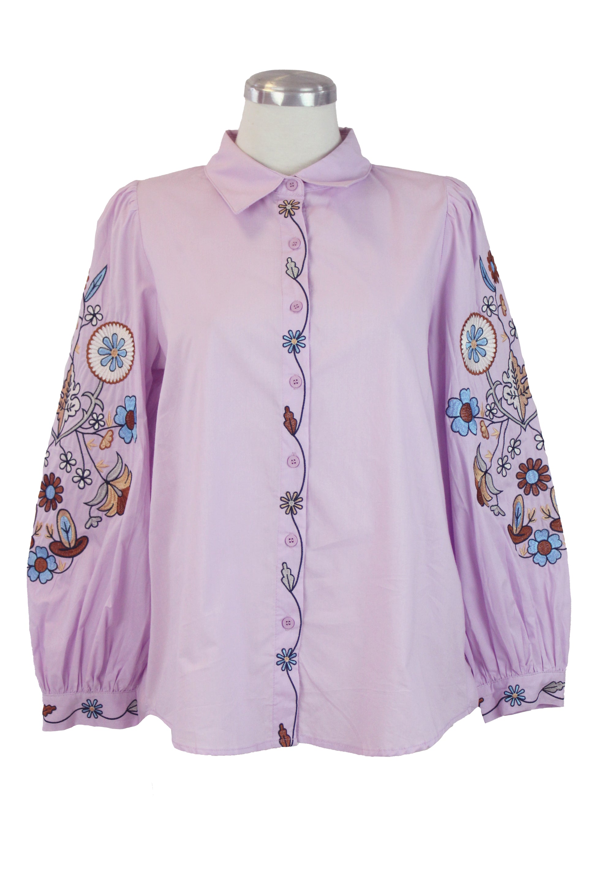 GOZX512 Camisa flores bordada