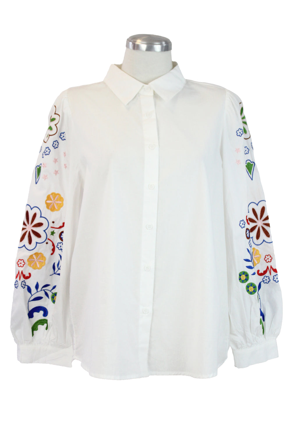 GO2X517 Camisa algodón manga bordada