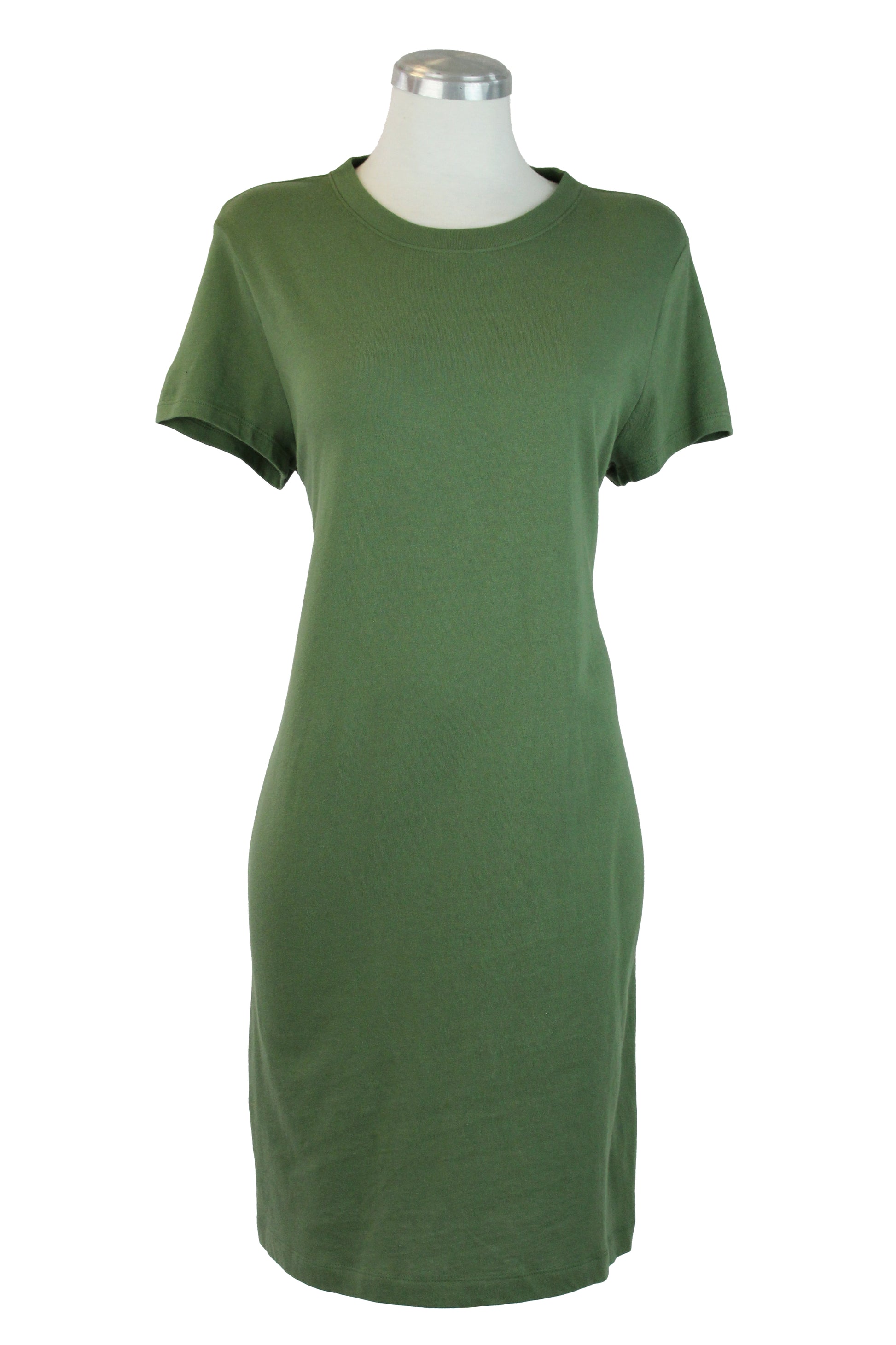 1640 Vestido Liso Cuello Redondo