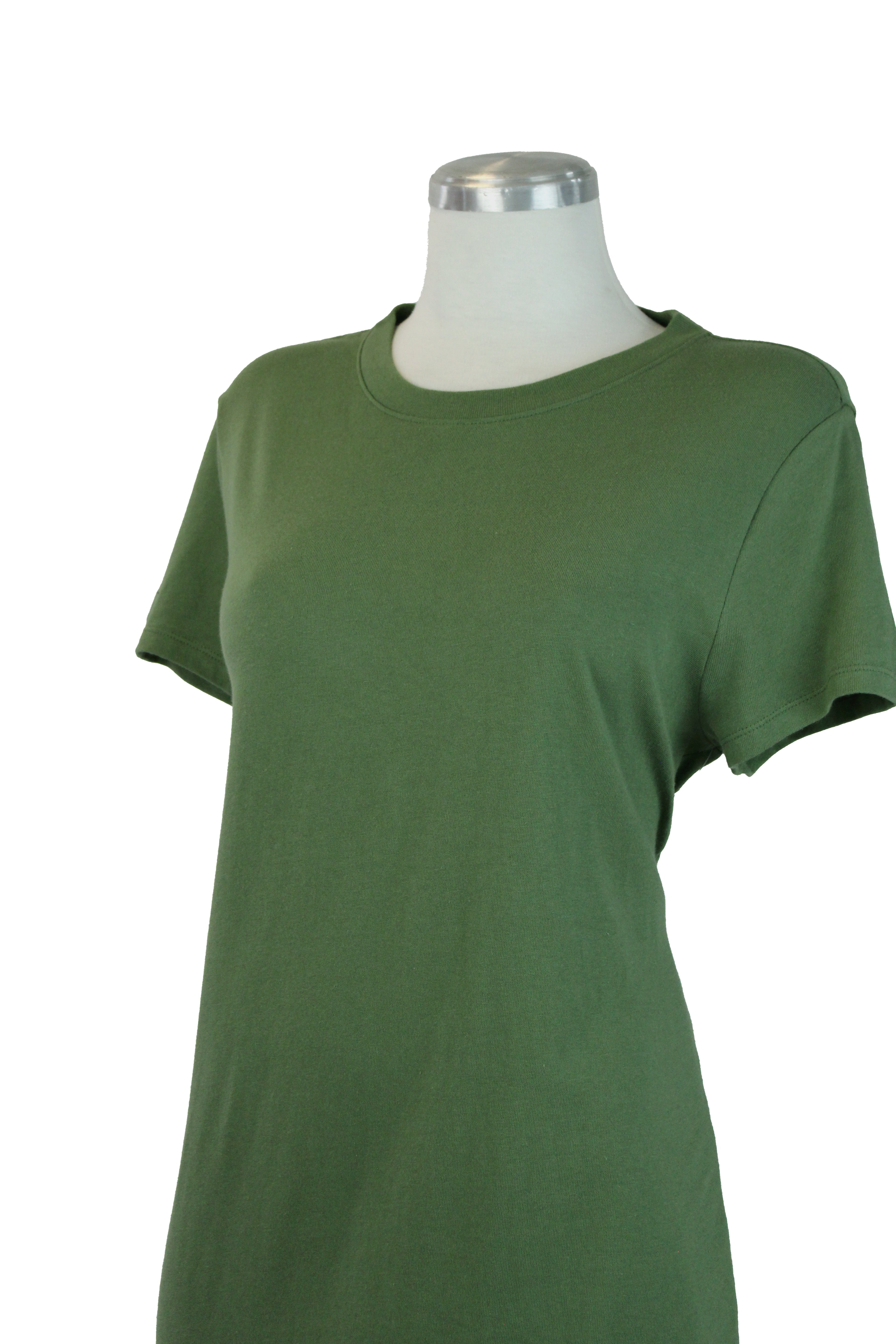 1640 Vestido Liso Cuello Redondo