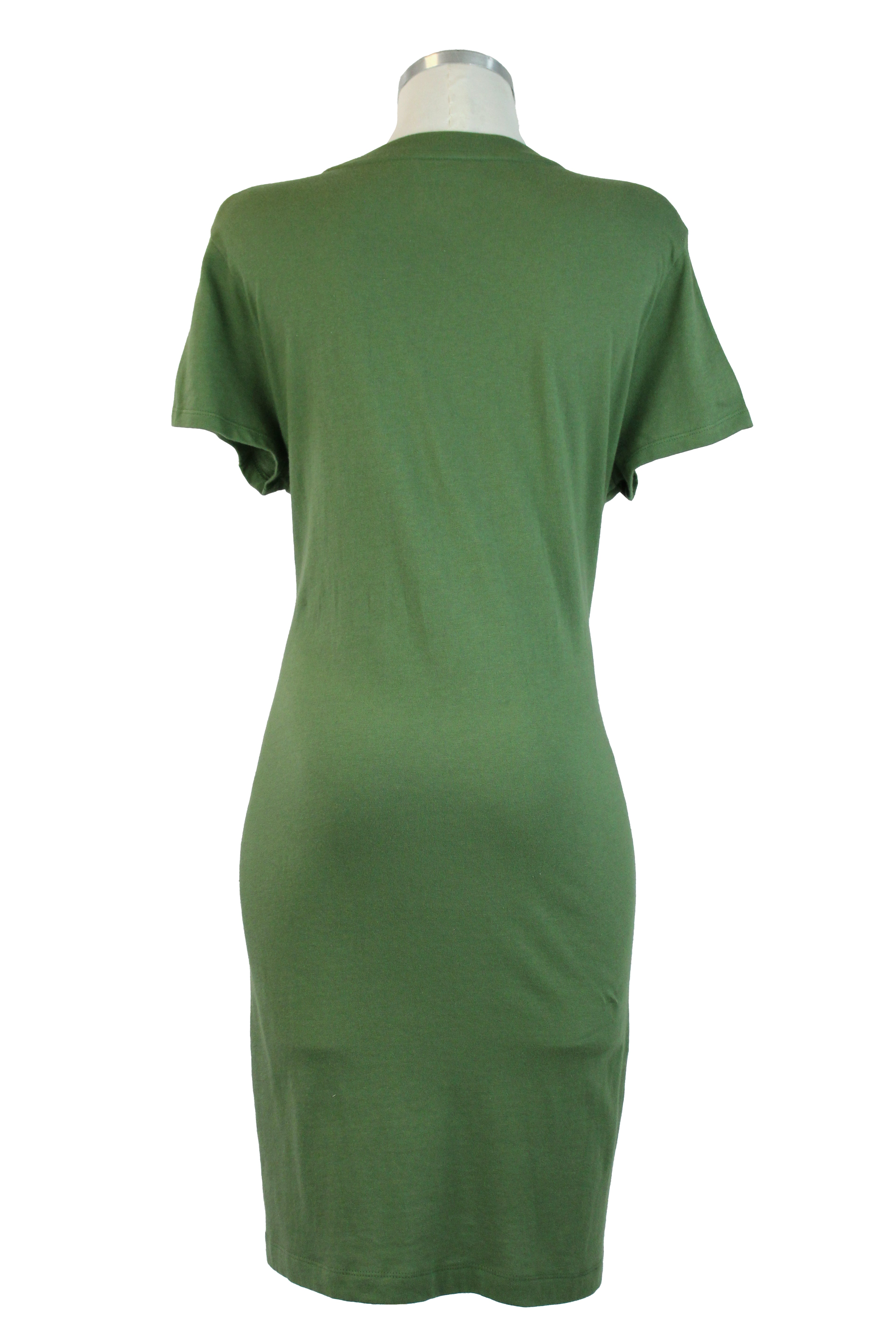 1640 Vestido Liso Cuello Redondo