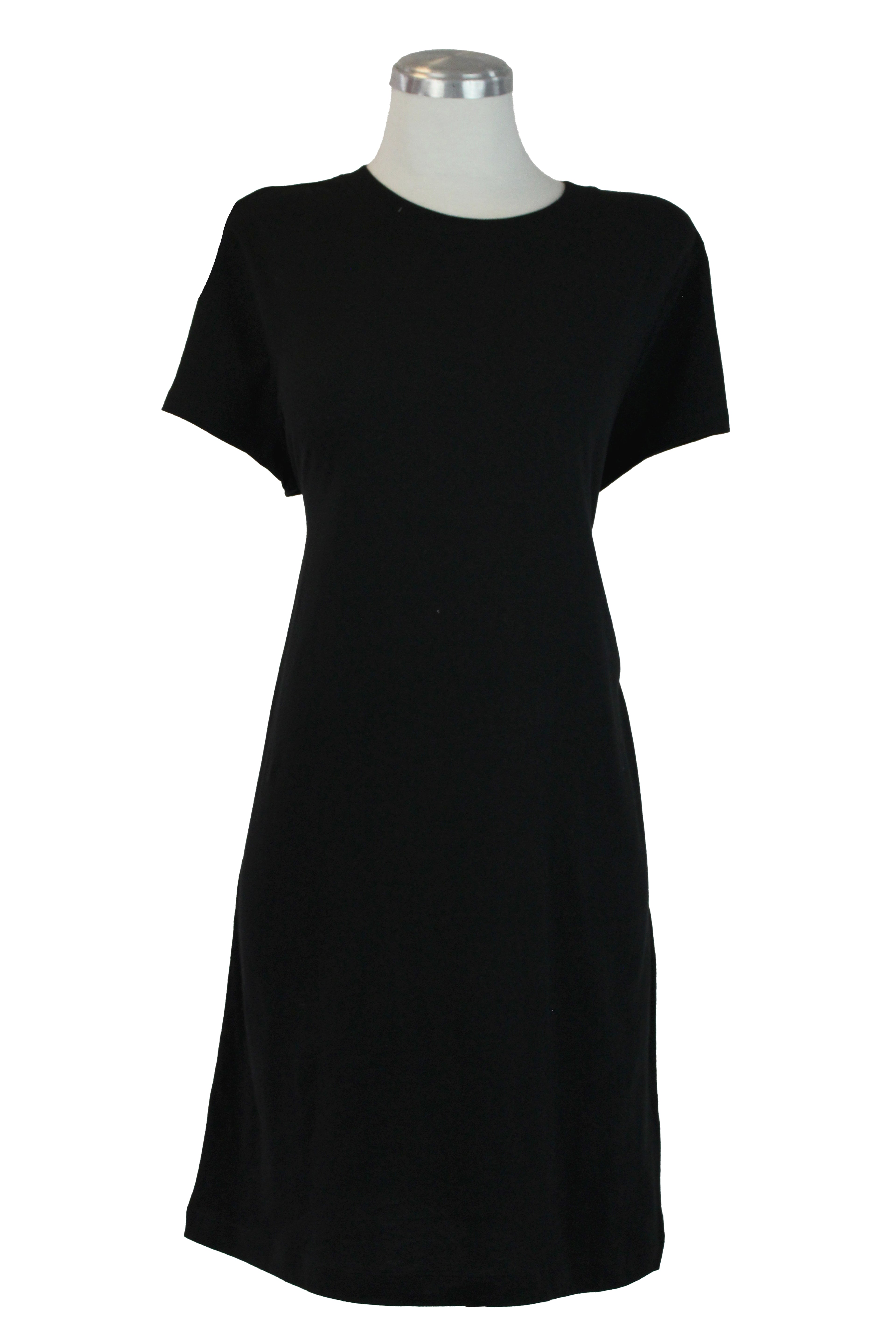 1640 Vestido Liso Cuello Redondo